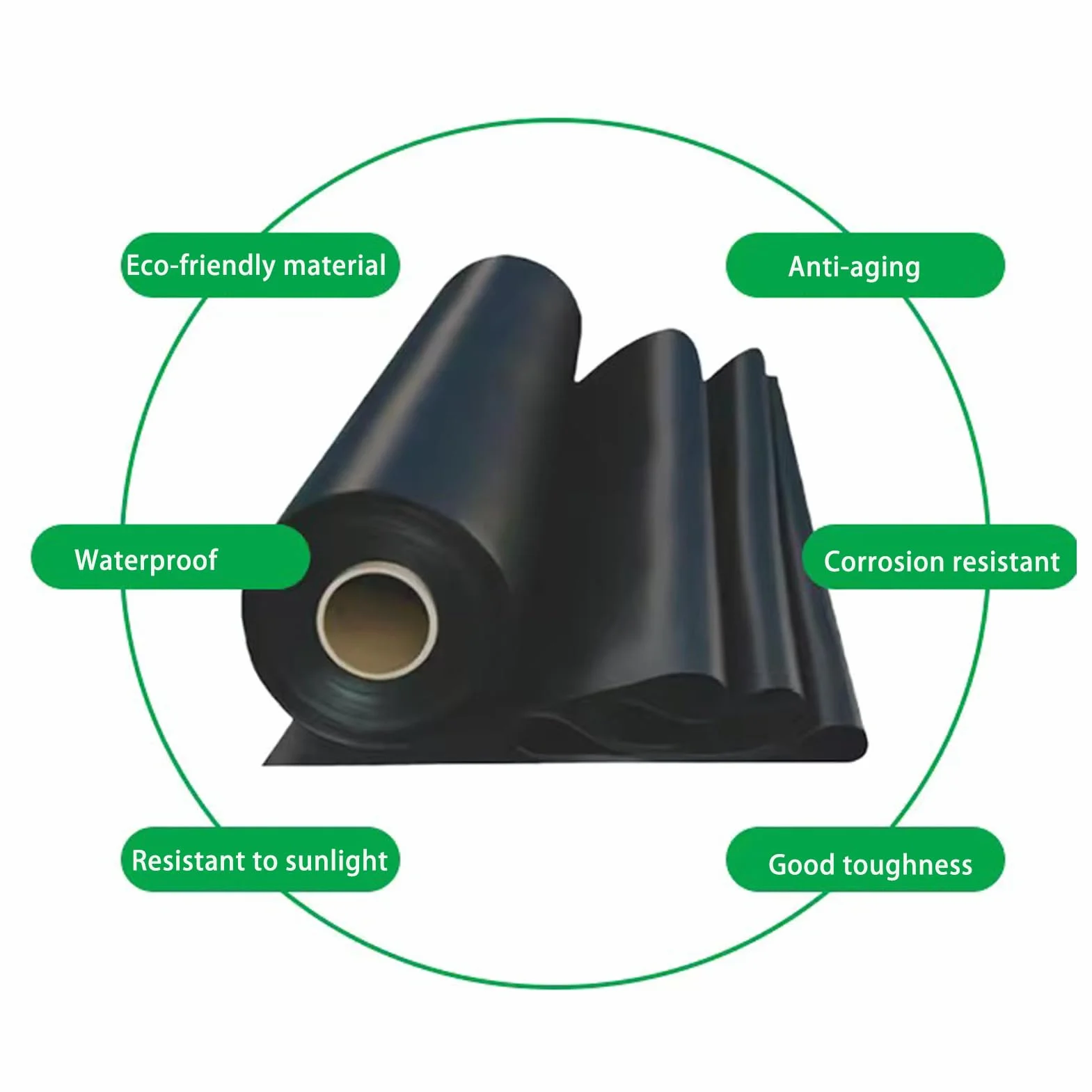 Lámina de plástico de polietileno negro de 4 m x 6 m, 2,4 kg de grosor, para jardín, aislamiento de jardinería y protección de escombros de edificios