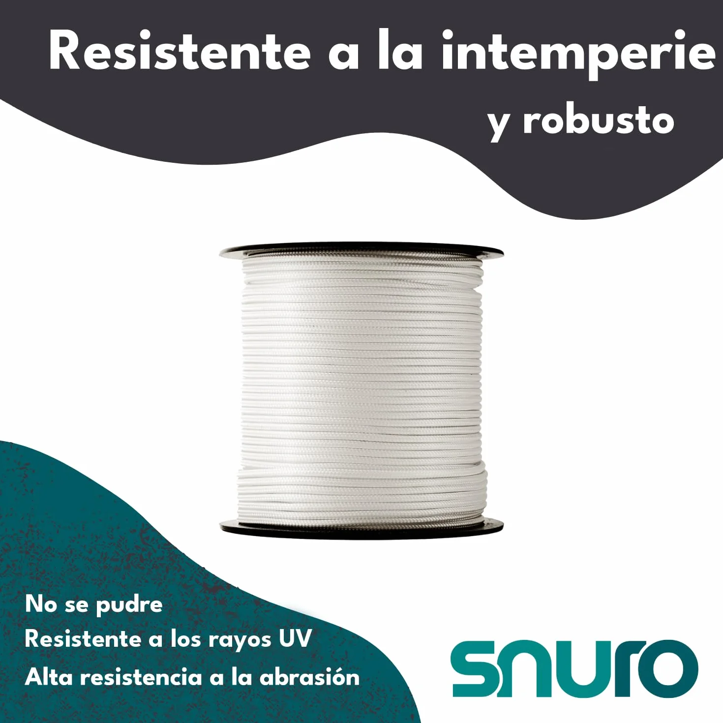 Cuerda de nailon 4 mm 50 m blanco paracord resistente al desgarro ligera