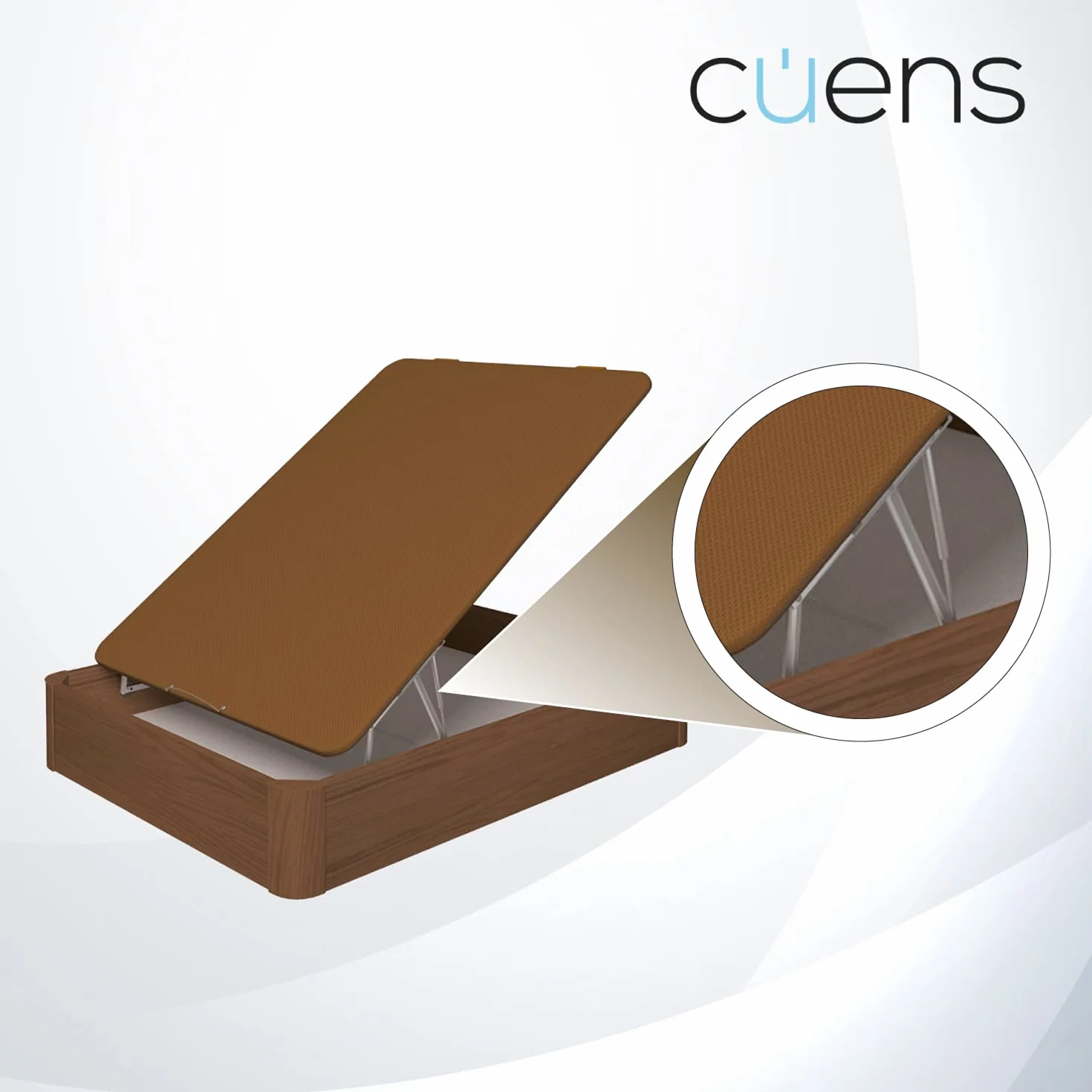 Juego de 2 bisagras para canapé con resortes de 900N - Ideal para canapés de 105 cm - Sistema de arandelas de Nylon anti ruido - Cuens