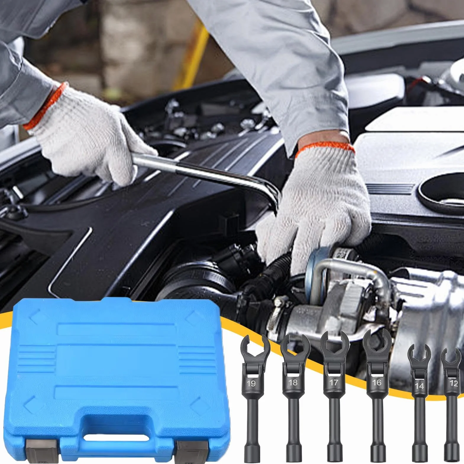 Juego de llaves dinamométricas, llave de gallina ajustable | Juego de llaves de de acero resistente de cromo vanadio para reparación de coches,