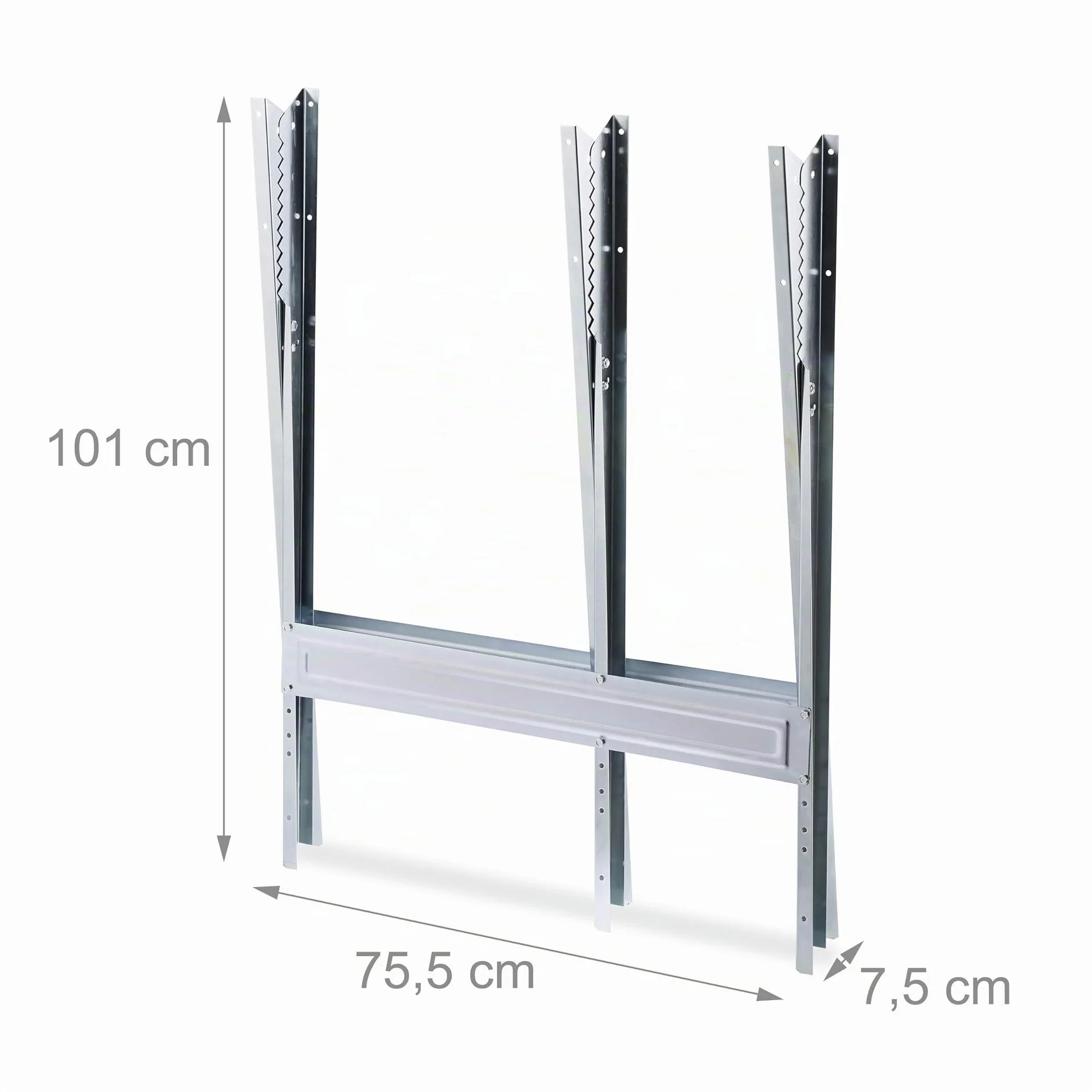 Relaxdays Caballete para Leña, Banco para Motosierras, Soporte Cortar Madera, Acero, 1 Ud., 81 x 75,5 x 81 cm, Plateado