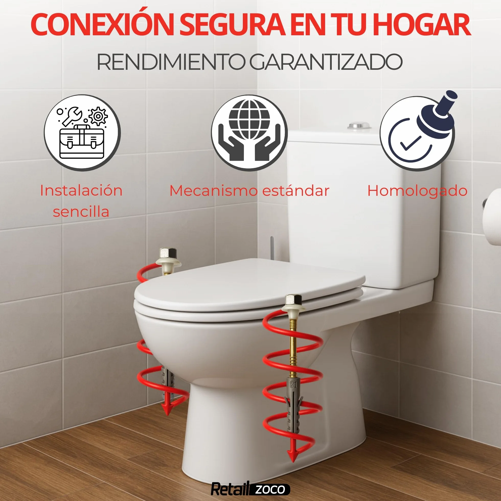 Tacos de acero inoxidable para inodoro y bidé de suelo con orificio vertical, Kit de fijación vertical para WC, Tornillo para bidé vertical, Acero Inoxidable, Pack de 2 tornillos
