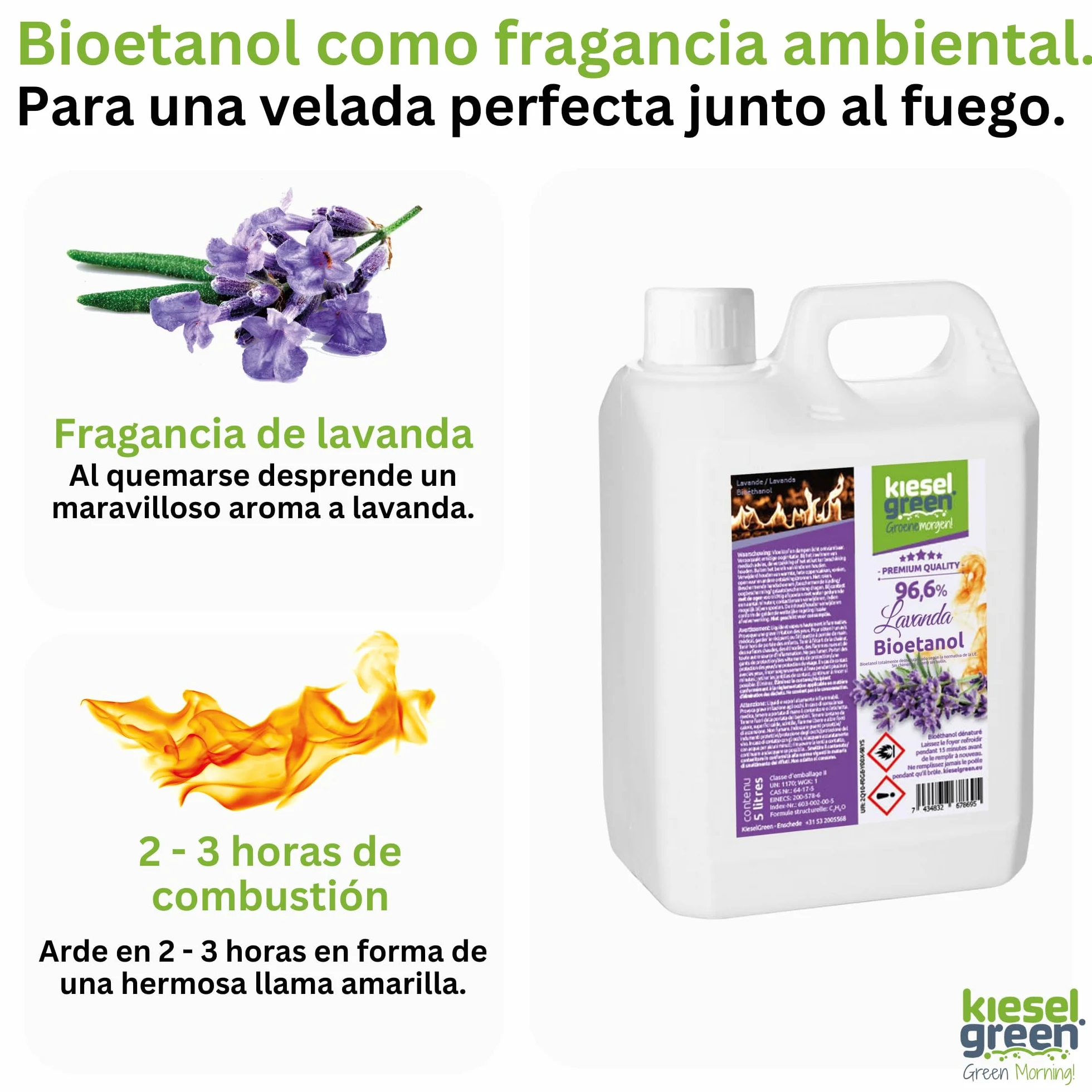 Bioetanol 5 Litros con Fragancia para Chimenea de Etanol