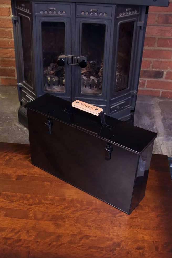 Valiant FIR240 - Maletín para guardar y transportar cenizas de horno o chimenea, color negro