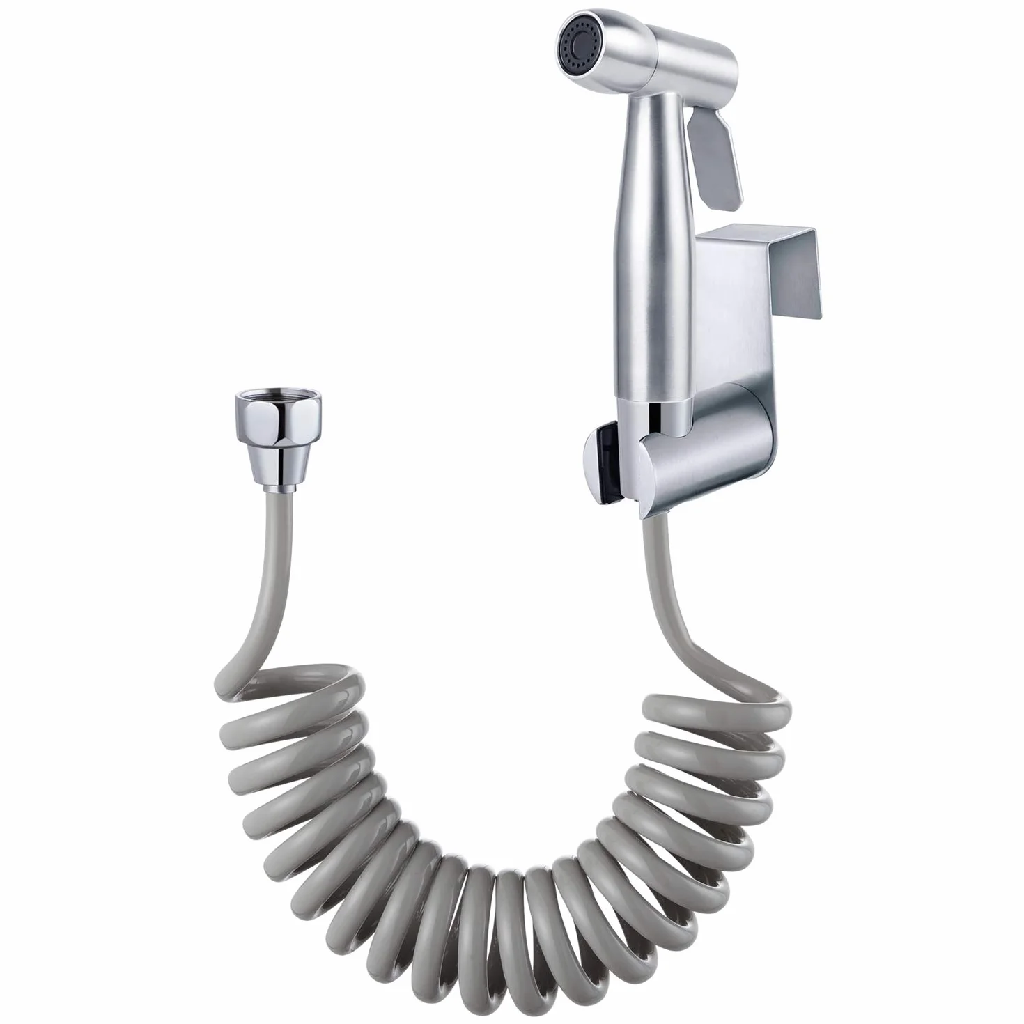 Inodoro pulverizador de bidé de mano ABS 59 pulgadas con gancho y manguera telescópica flexible