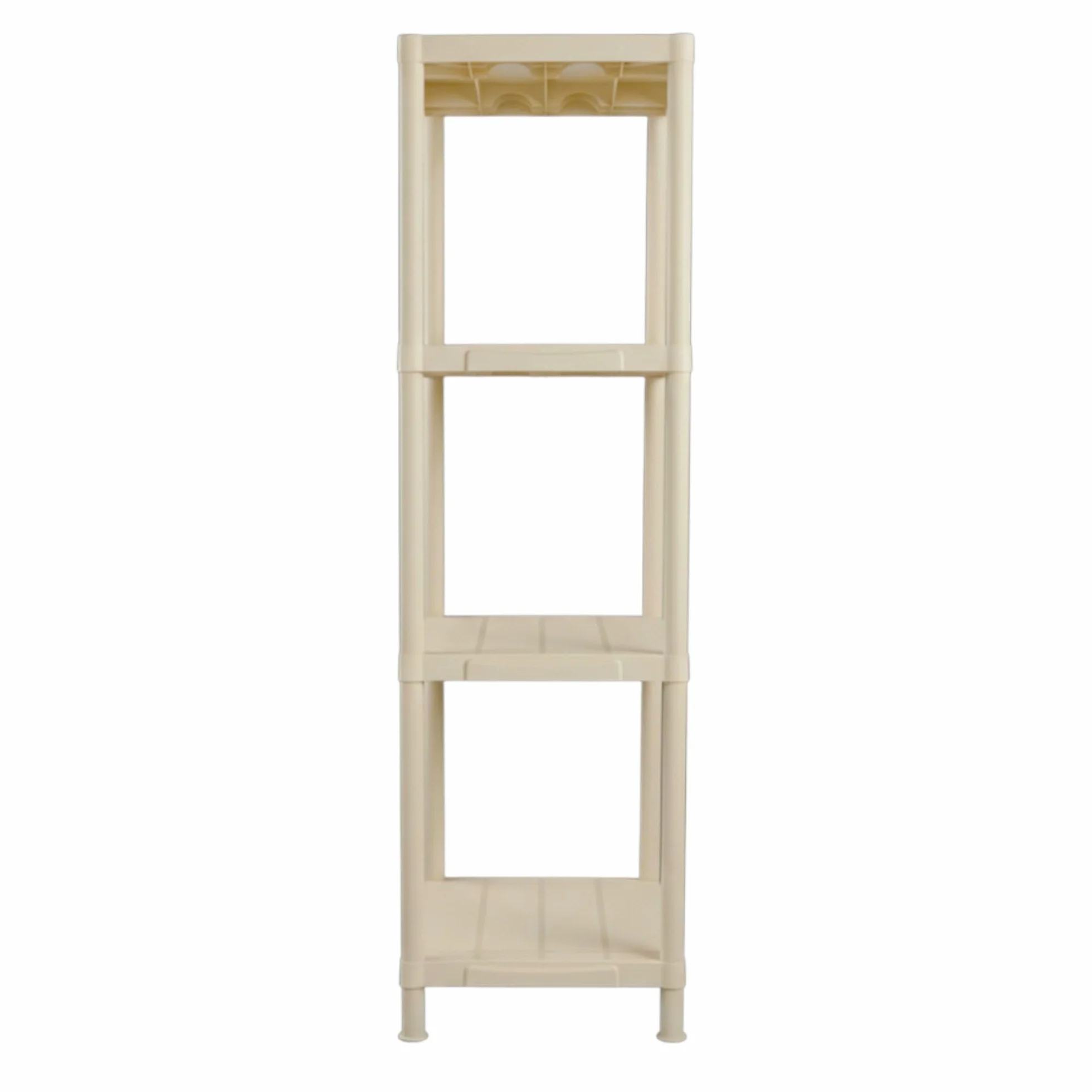 Estantería Modular de Almacenamiento Estante de almacenar plastico Polipropileno (4 Baldas 140x60x30cm Beige)