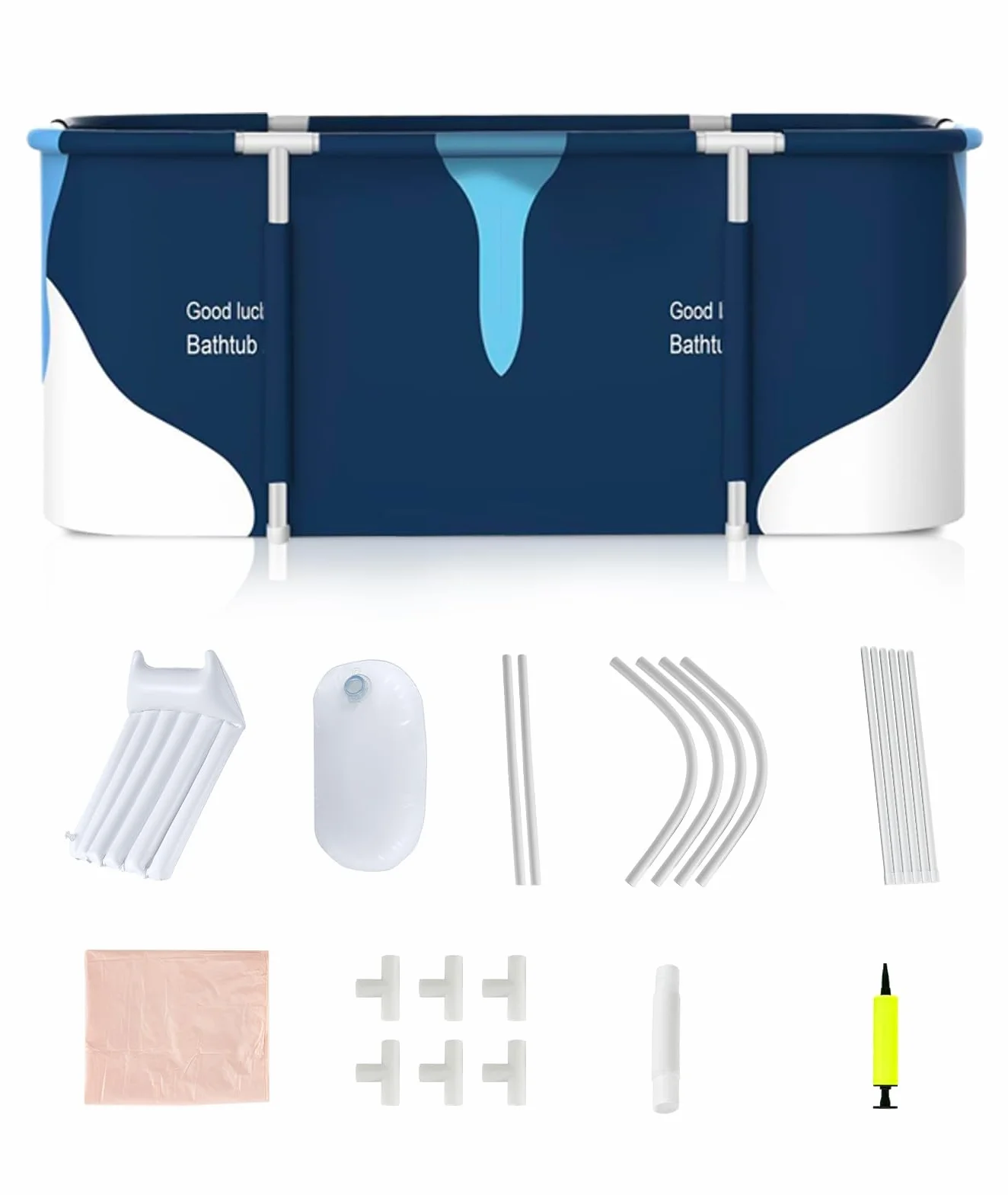 Bañera Plegable para Adultos, 120 x 55 cm - Experiencia de Baño Portátil, Instalación Sencilla, Eco-amigable, Ideal para Spa en el Hogar【Varilla de soporte de plástico】
