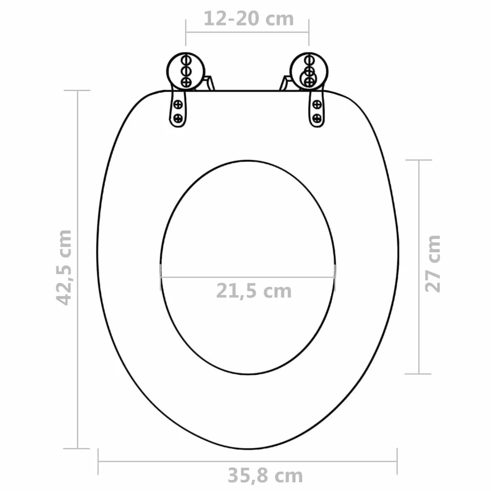 vidaXL Asiento de Inodoro Diseño Simple Madera MDF Tapa WC Baño Aseo Váter