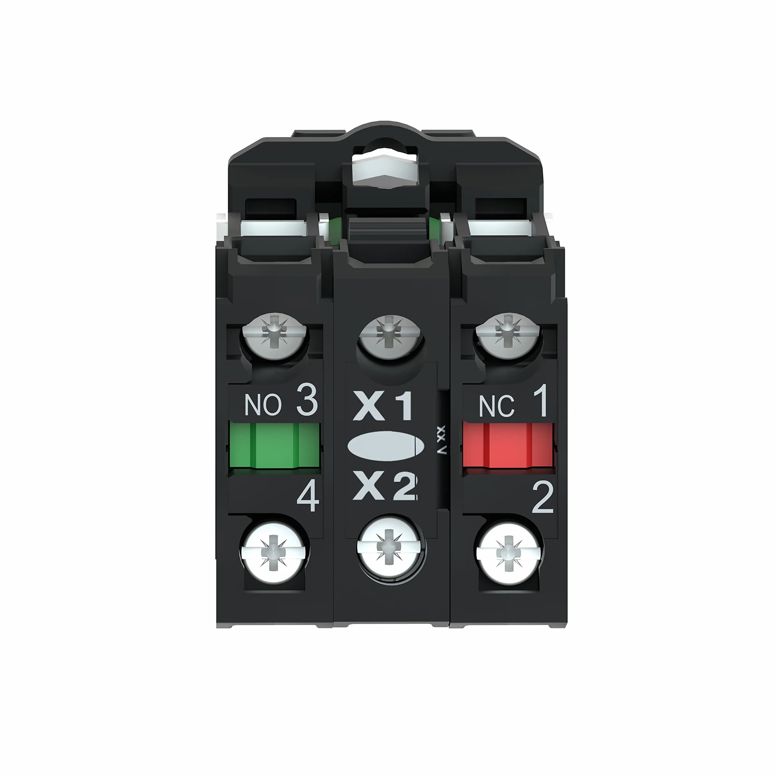 Schneider Electric XB5AW33M5 Pulsador Iluminado Diámetro 22, Retorno Resorte Nivelado, 240 V, 1 NA + 1 NC, Verde