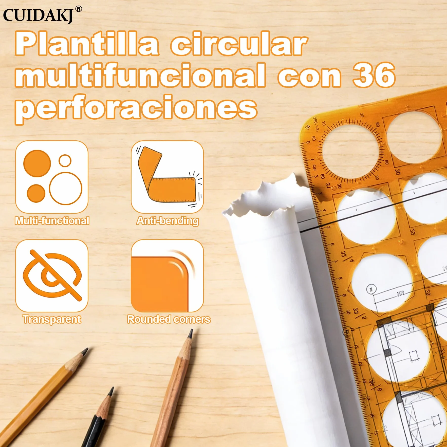 Plantillas para Dibujar: Círculos, Elipses y Regla Geométrica - Plantilla Geométrica