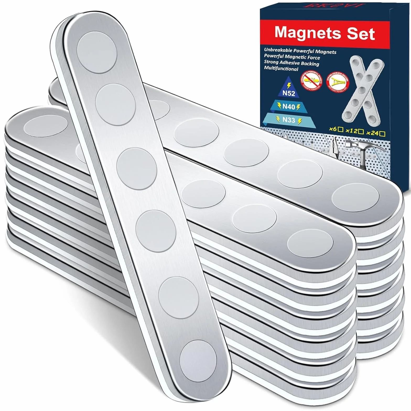 Imanes Adhesivos Neodimio N52 12 Piezas 1500G para Refrigerador
