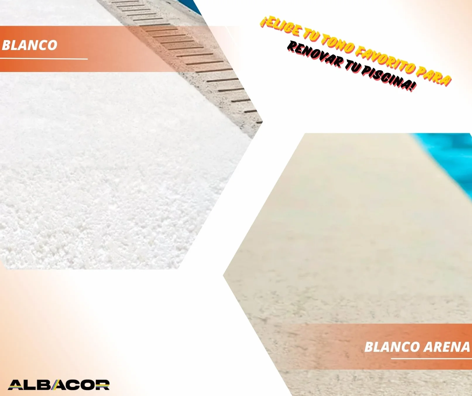 ALBACOR Pintura para Bordes de Piscinas y Piedra de Coronación - Antideslizante Especial para Renovar - Alta Resistencia (Blanco Arena, 5 Kilos)