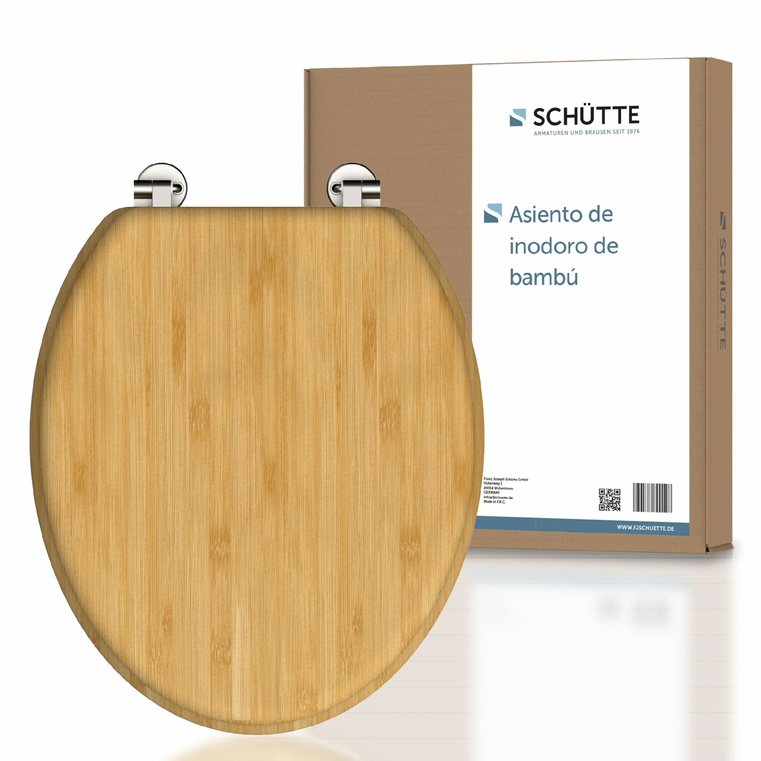 Schütte 81001-A Bambú Sólido Tapa Sostenible Madera Fabricado Adecuado para Todos los Estándares Carga Máxima Asiento Inodoro 150kg