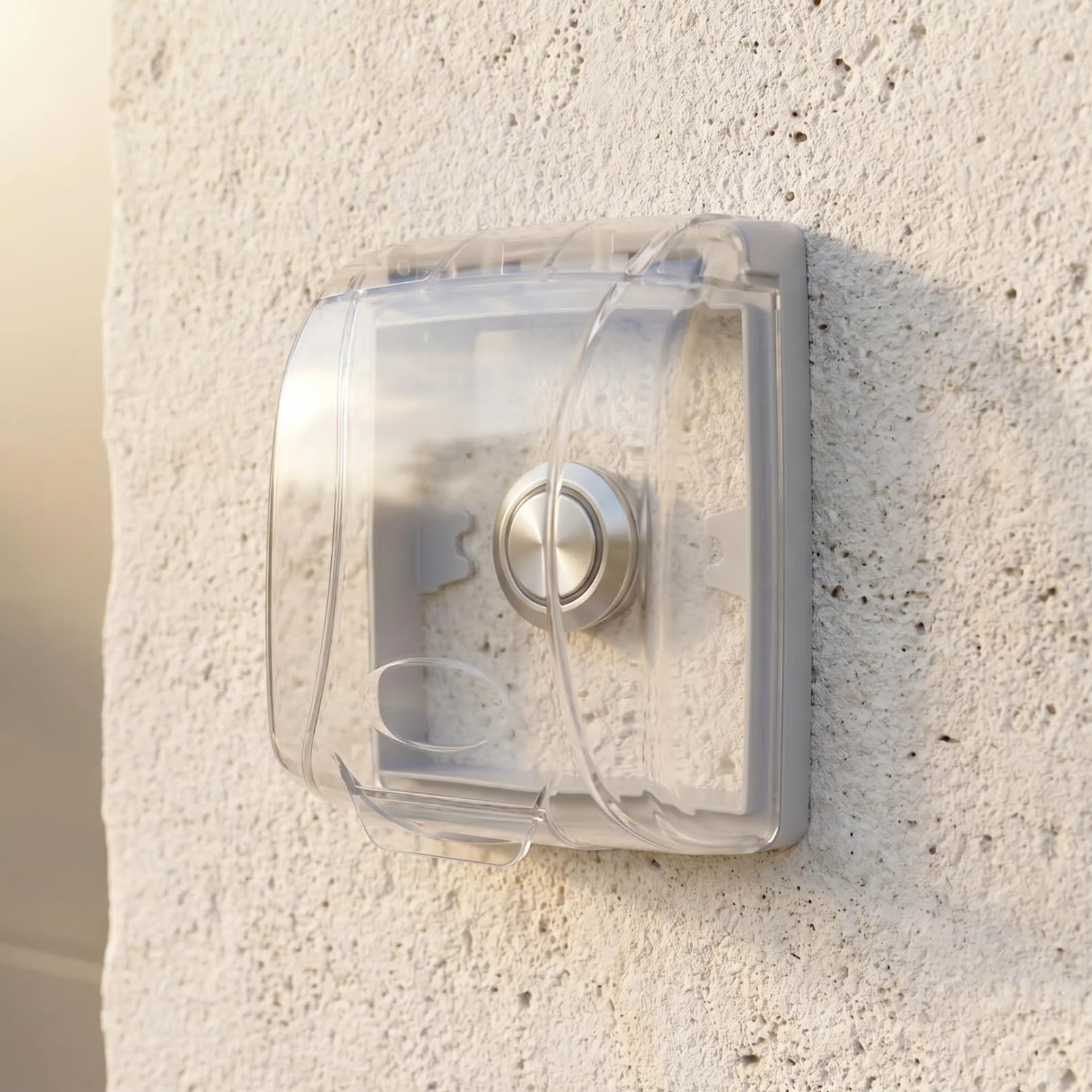 HOMSFOU Cubierta Transparente para Timbre Exterior, Resistente a la Lluvia, Compatible con Controles de Acceso