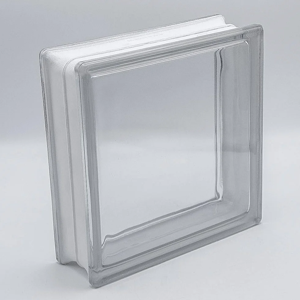 Bloque de vidrio Basic full view transparente brillante 24x24x8 cm - 4 piezas