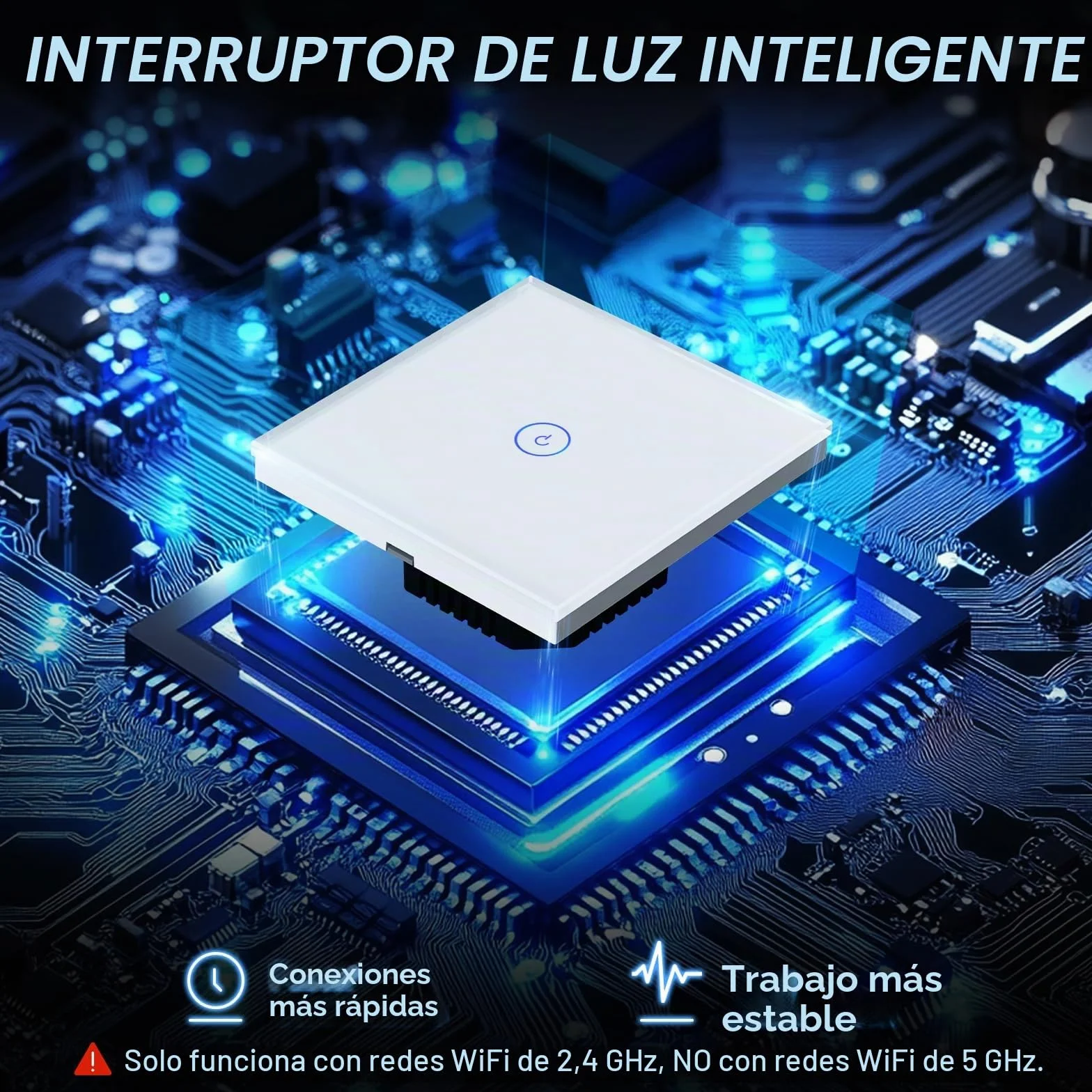 BSEED Interruptor de Pared WiFi,Interruptor Inteligente 1 Gang 1 Vía con Pantalla Táctil Blanco,Compatible con Alexa, Google Home, Control de APP y Función de Temporizador【Se necesita Neutro】