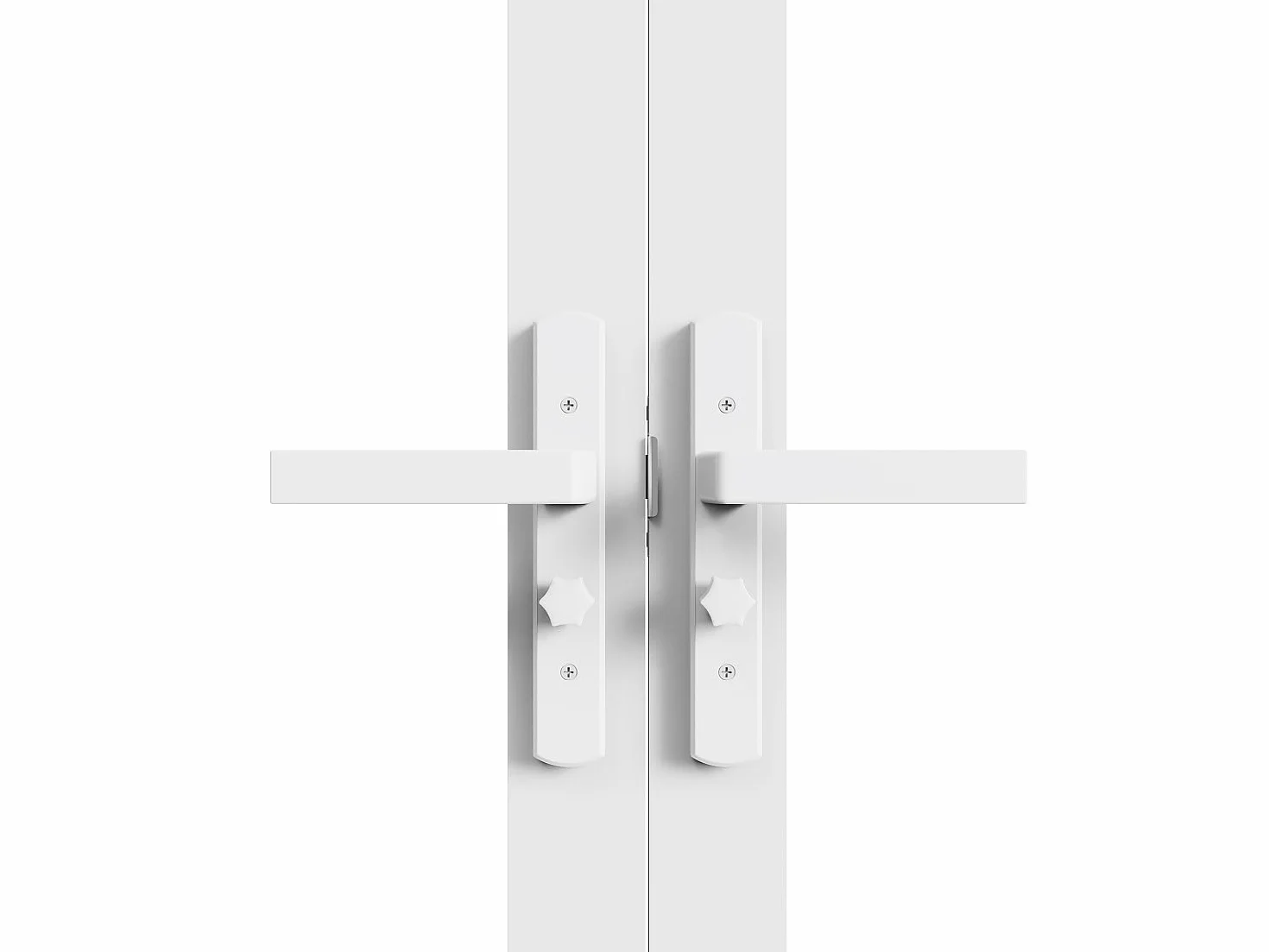 SEROTO - Bloque de puerta reversible con dos hojas de aluminio y vidrio templado, 2 x 204 x 73 cm, color blanco