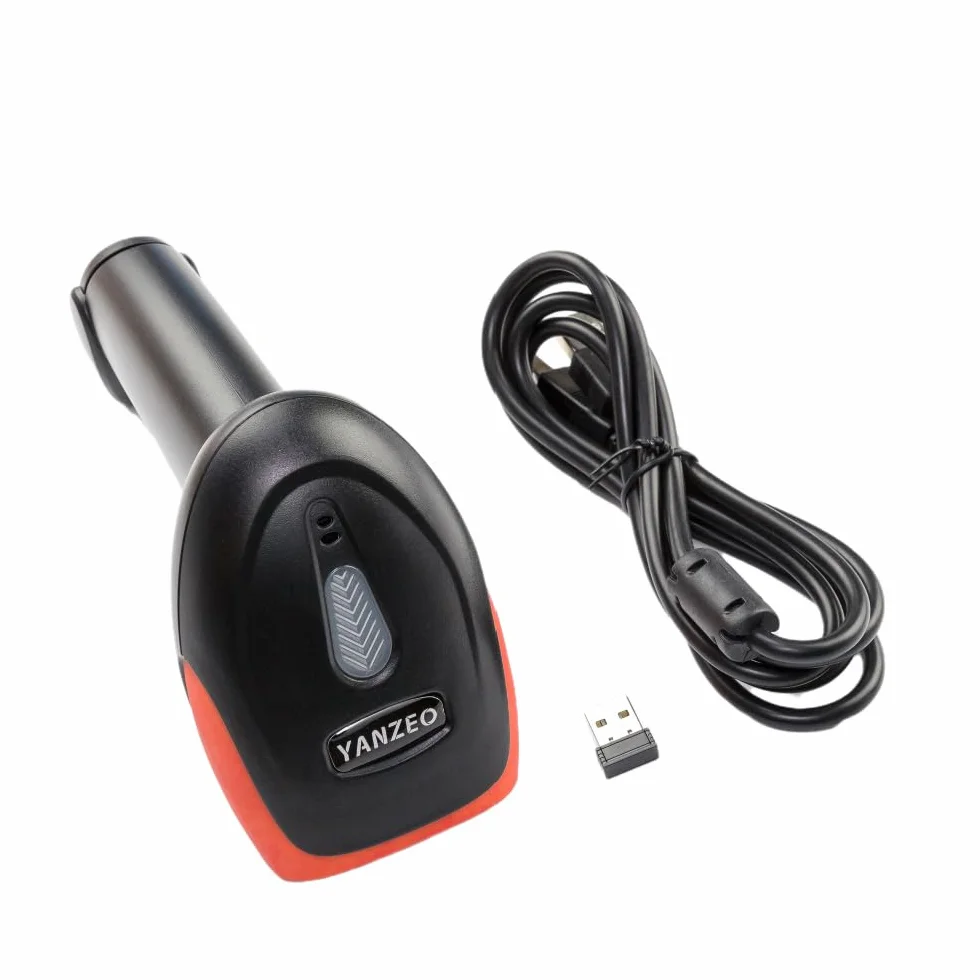 Yanzeo Escáner de código de Barras Inalámbrico 2.4G USB Láser 2D QR POS
