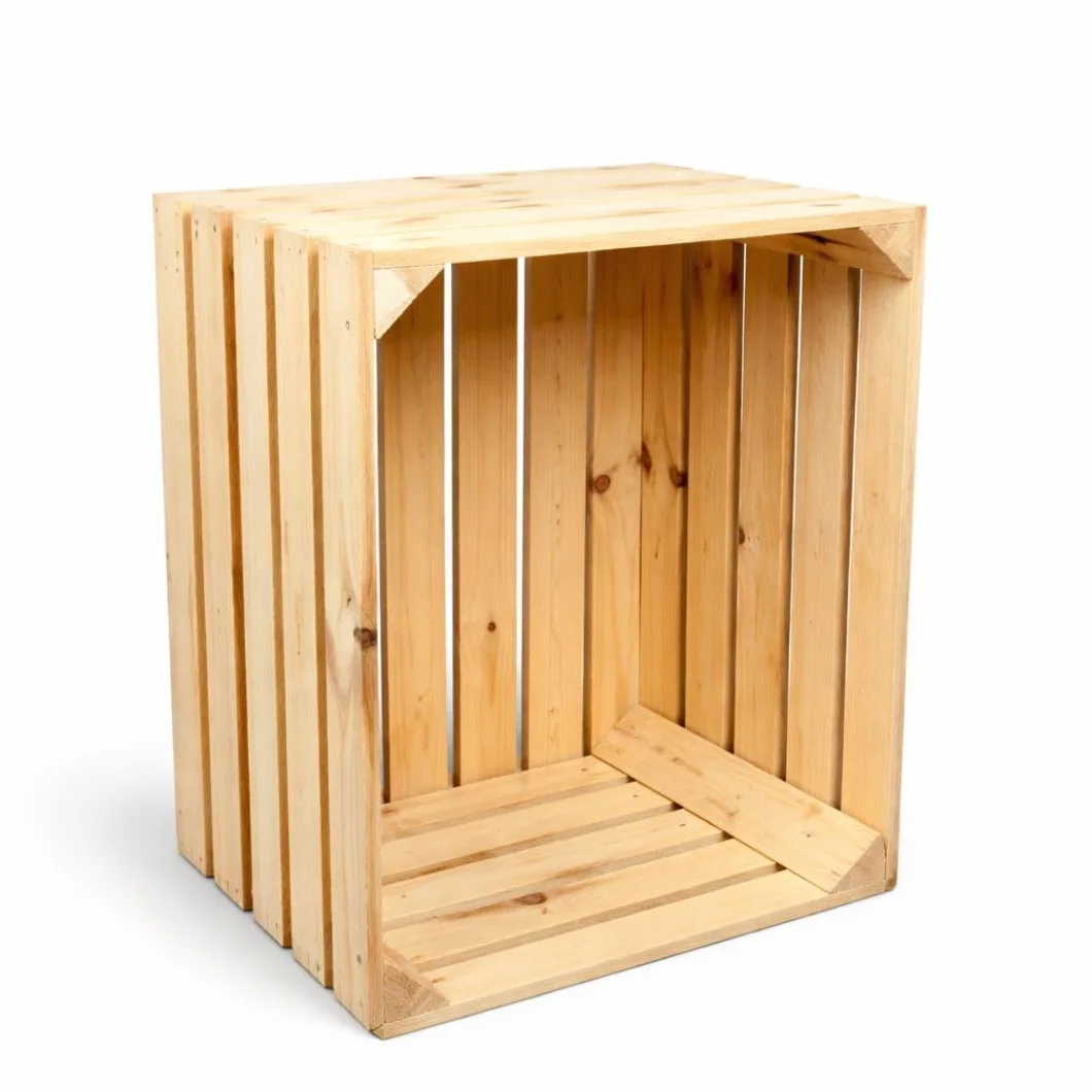 Caja de Madera 50x40x30 cm – Grande para Decoración, Frutas, Vino o Almacenaje – Naturaleza Vintage – Ideal para DIY y Organización del Hoga