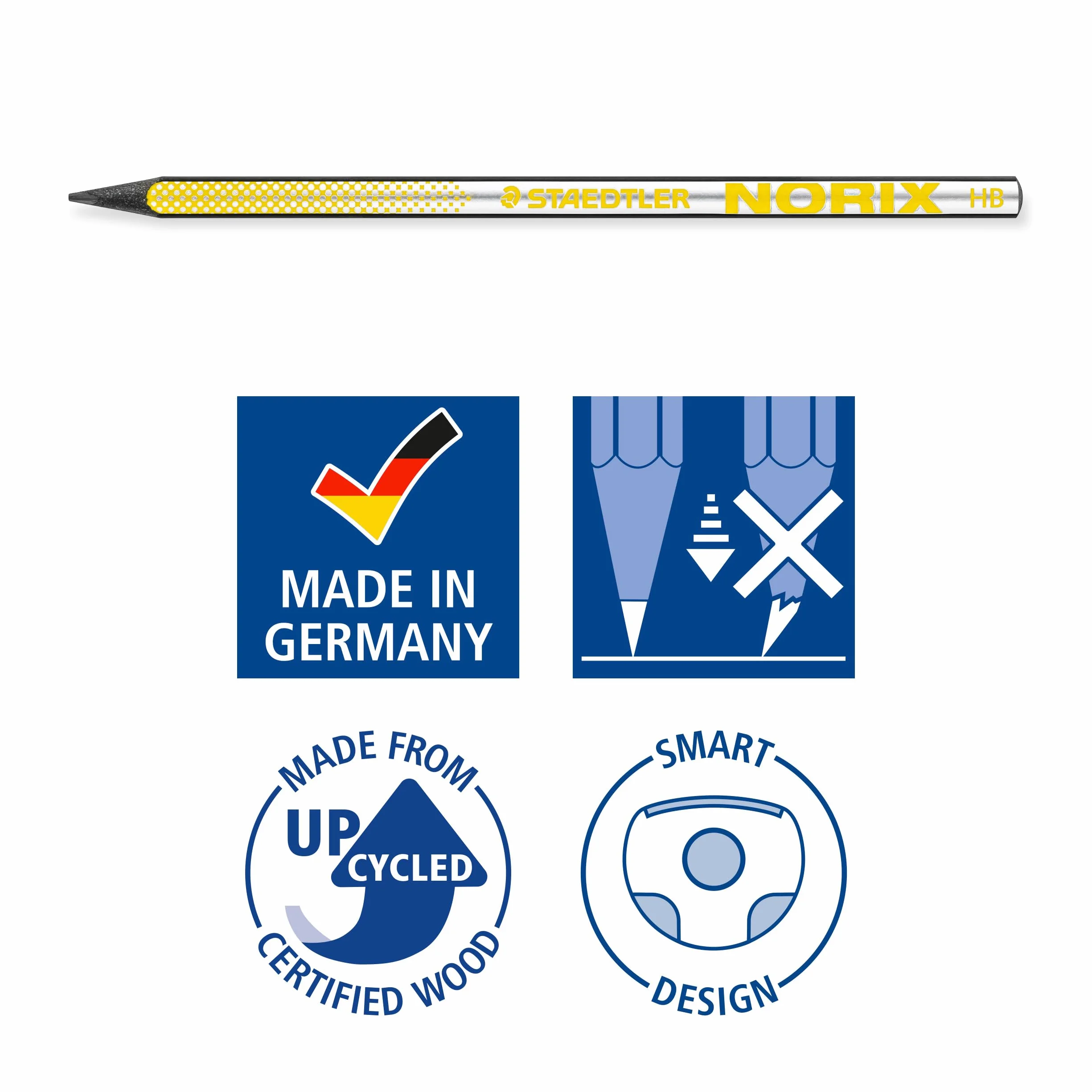 STAEDTLER NORIX Set de compás de ajuste rápido, 2 lápices HB, goma y sacapuntas, amarillo