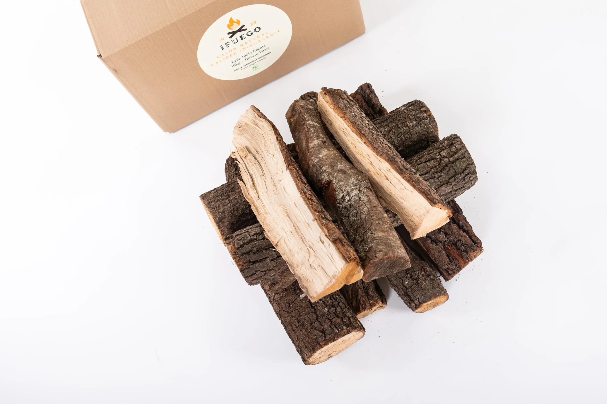 Leña para Barbacoas 100% Encina de Fácil Encendido (10kg)