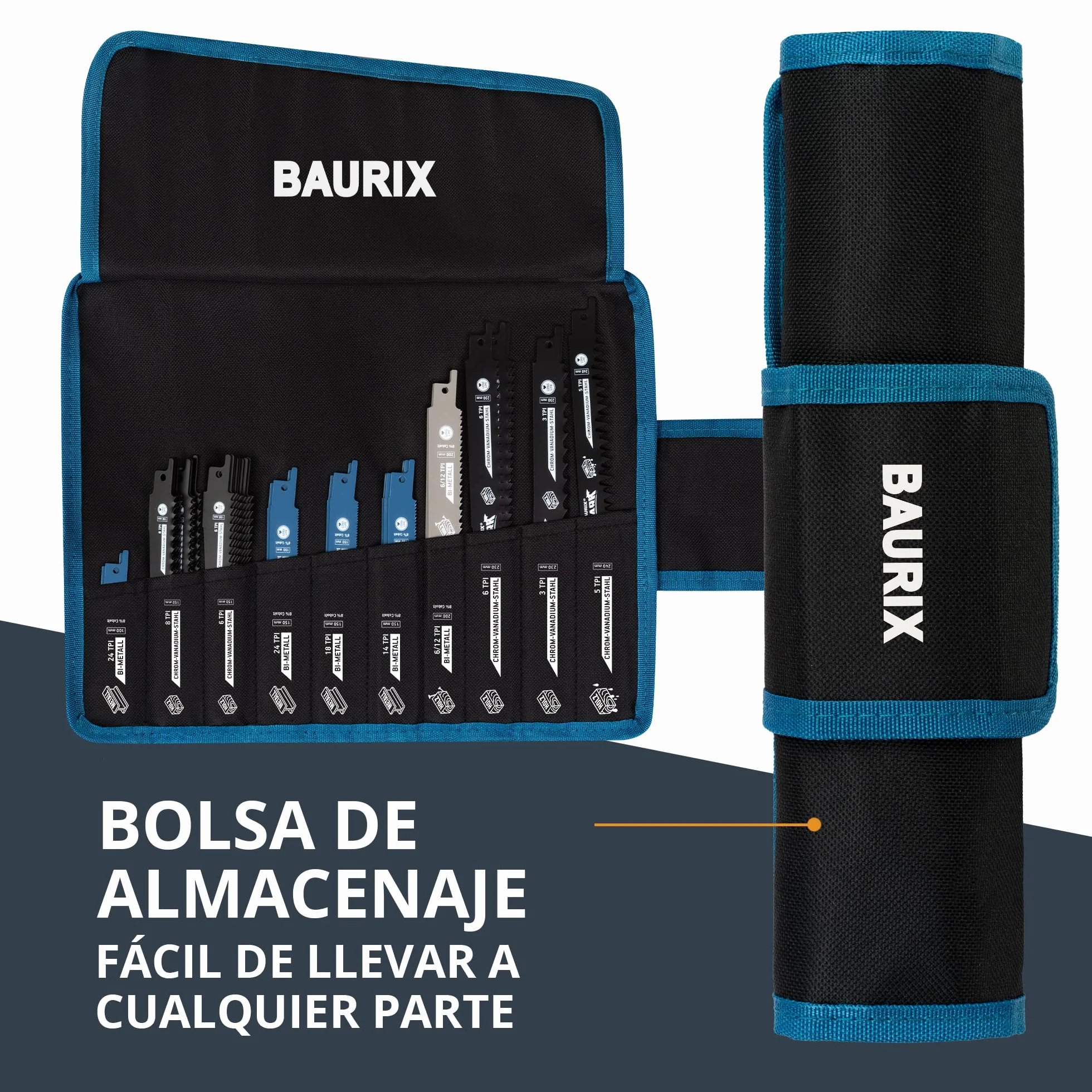 BAURIX 35 hojas de sierra sable 3-24 TPI para madera y metal apto Bosch Makita