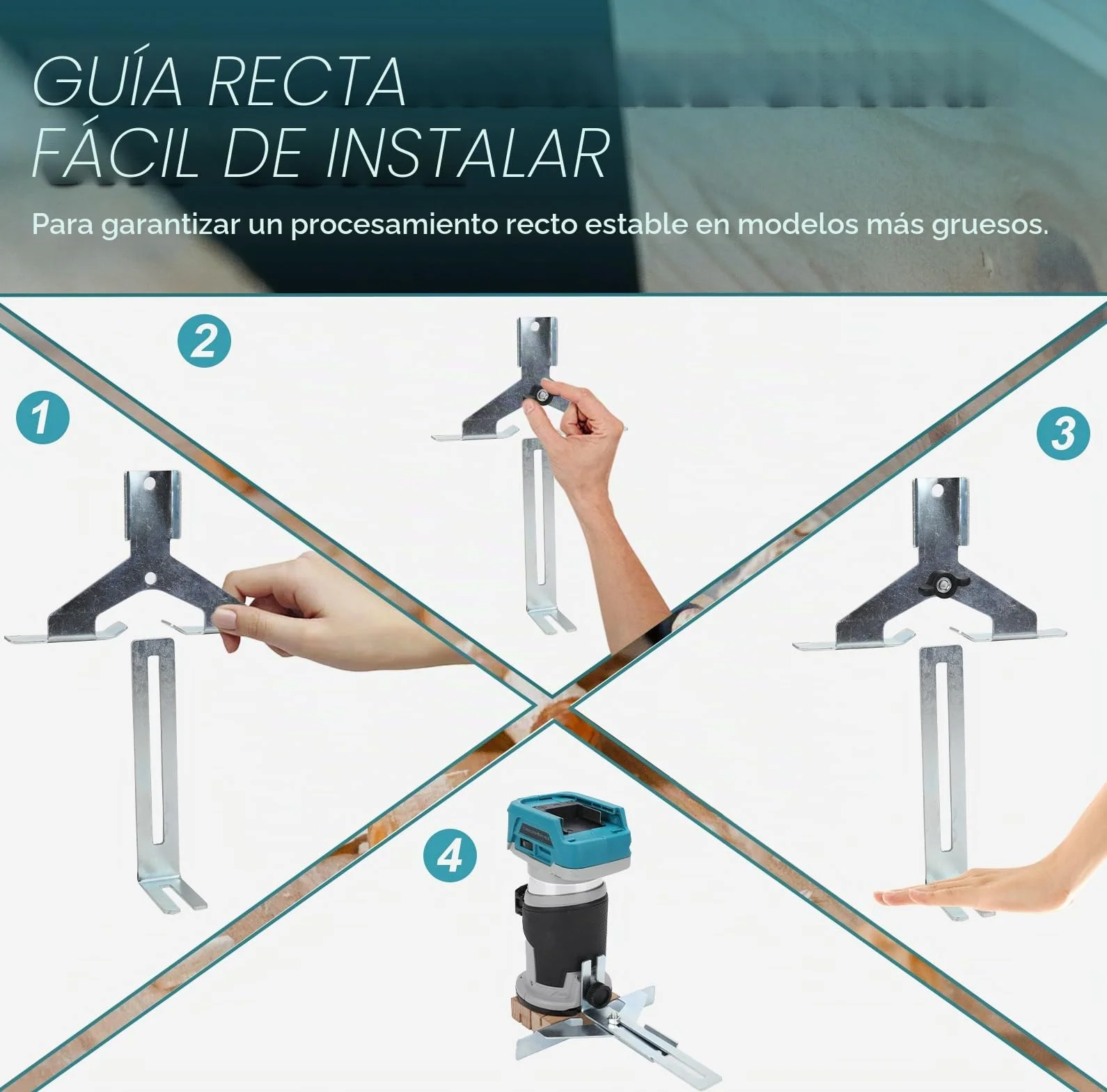 Router inalámbrico compatible con batería Makita 18 V (sin bateríe), recortadora de madera 800 W 6 velocidades, guía recta, rueda guía, 15 brocas fresado, conducto de polvo