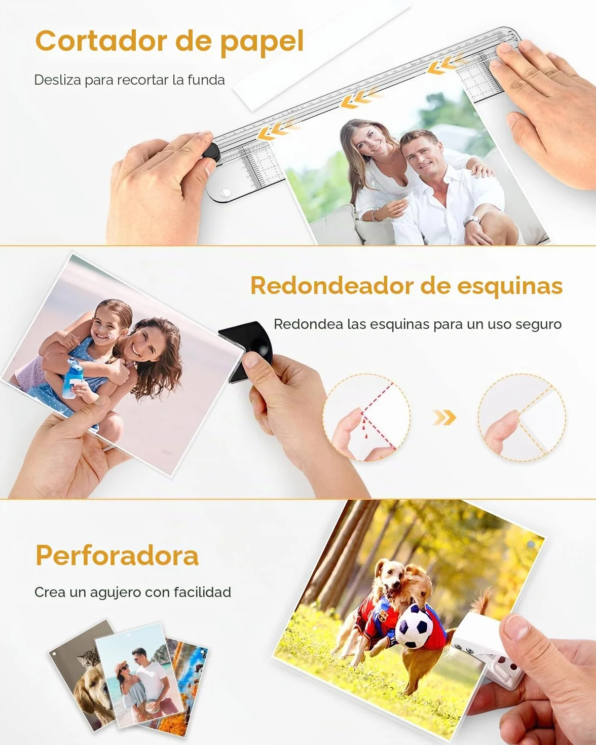 Crenova Plastificadora A3 con Guillotina, Modo Frío y Caliente, Laminadora con 10 hojas de plastificación, Ideal para Colegio Oficina Estudio Fotográfico, Negro