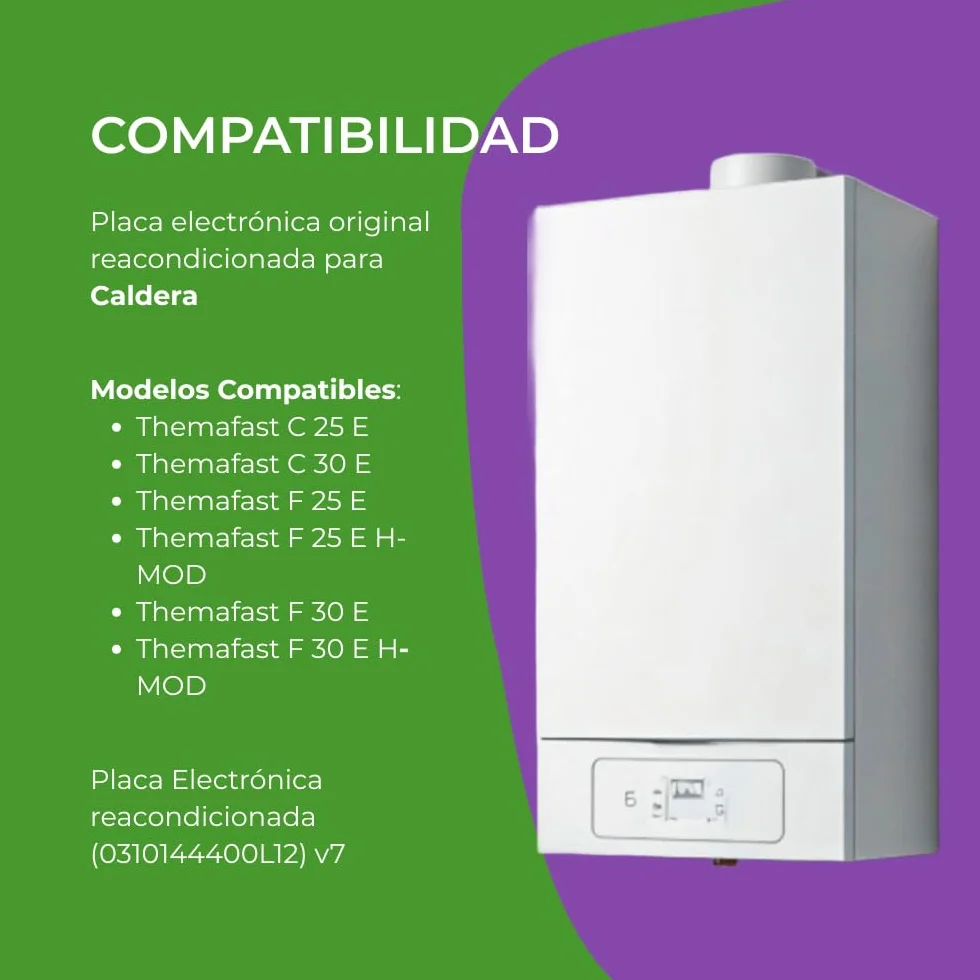 Placa Electrónica Original para Caldera - Versión de Electrónica (0310144400L12) v7 - Compatible con Varios Modelos Themafast - Pieza de Repuesto Reacondicionada