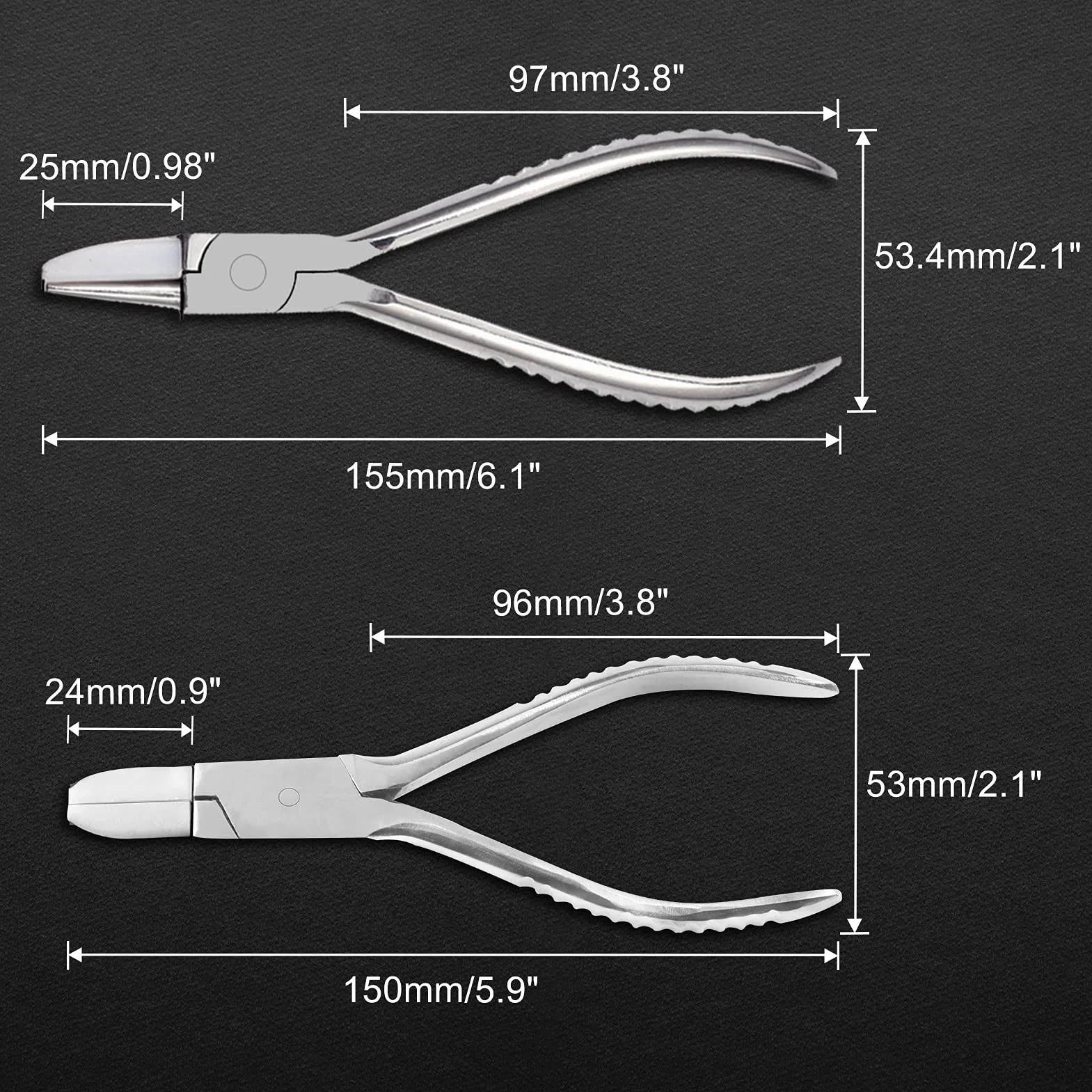 LEONTOOL Juego de alicates para anteojos de mordaza de nailon con punta redonda y plana, alicates para montura de gafas, herramientas de montaje y ajuste con destornillador de reparación de lentes