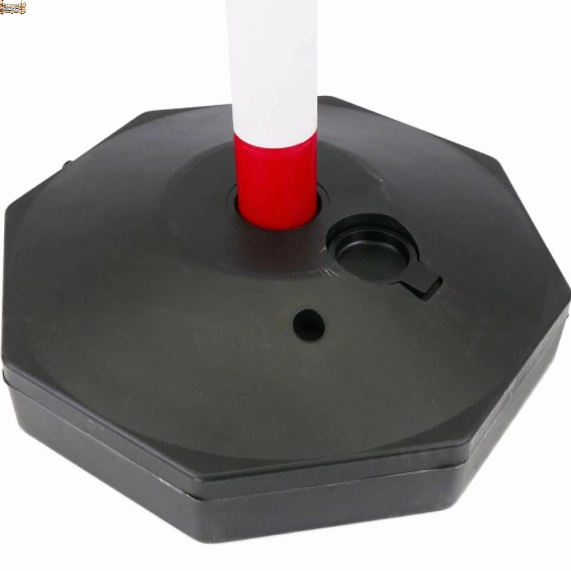 BricoLoco.com Poste señalización y balizamiento para cadena. FLUORESCENTE. Pack 8 uds. ¡¡¡ CADENA PLÁSTICO INCLUIDA !!!. Baliza poste separador de filas para eventos. Rojo y blanco de 87 cms. (8)