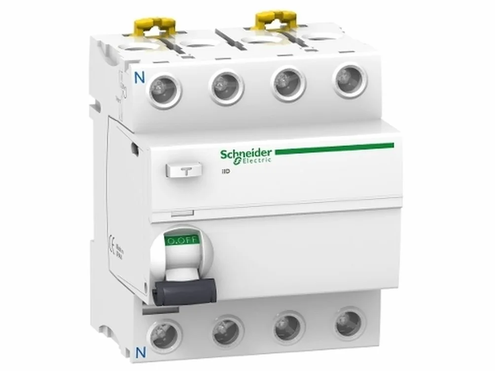 Schneider Electric A9R61425 Interruptor diferencial iID, 4P, 25A, 30mA, clase A SI de la gama Acti9, Blanco