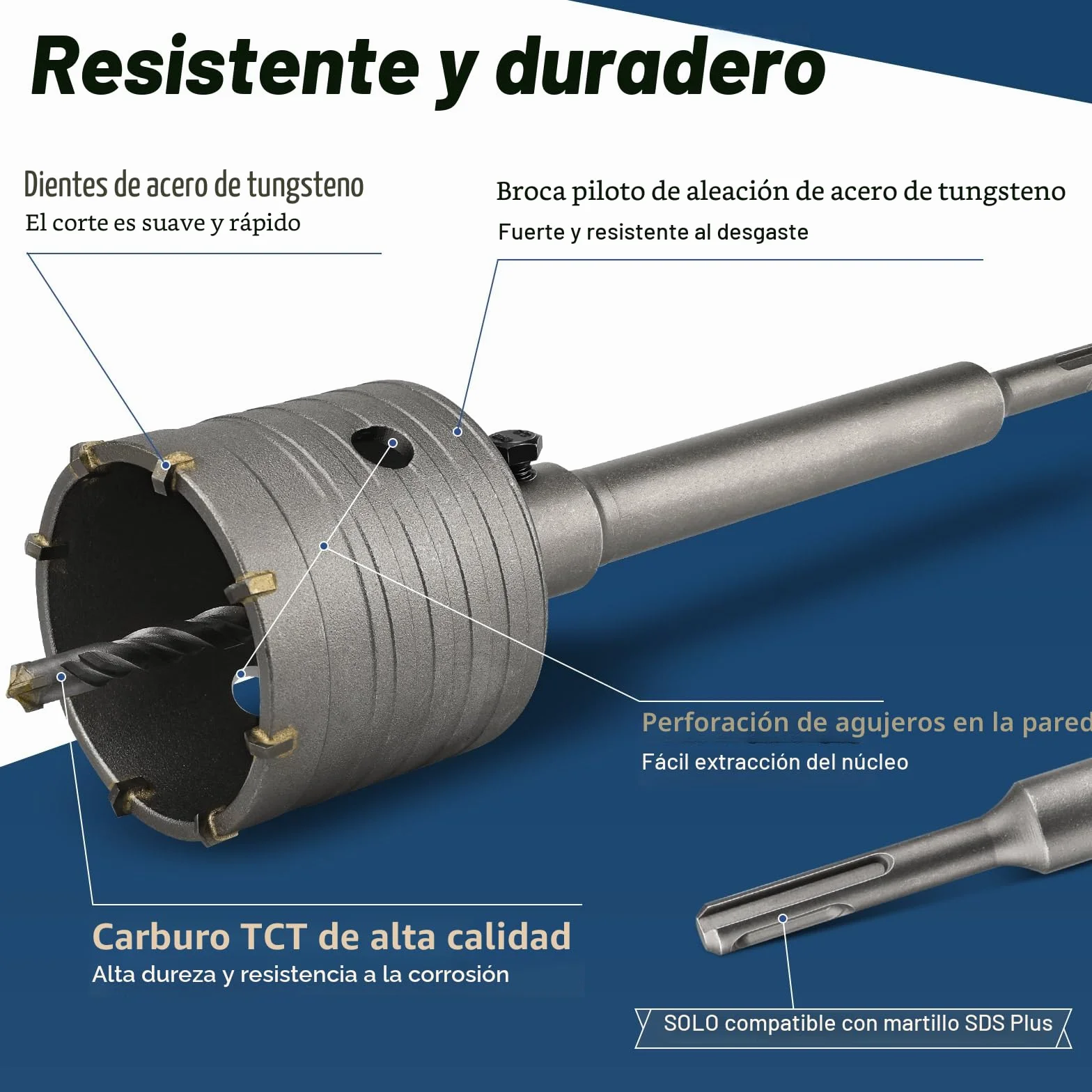 68mm Brocas Sierra Perforadora Hormigón, Lytool Brocas SDS Plus Hormigon con Barra de Conexión de 220 mm, para Cemento, Ladrillo, Piedra, Pared