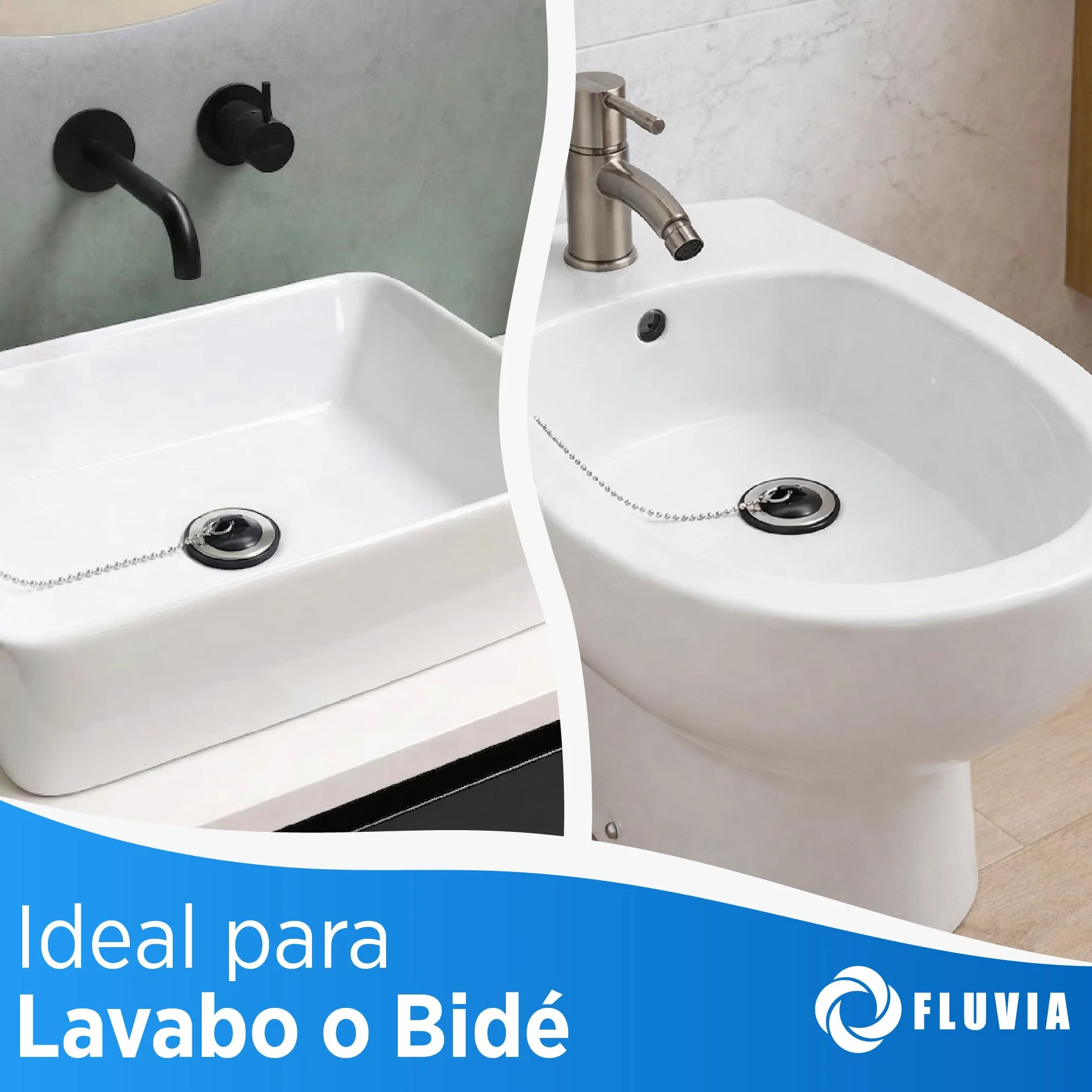 Sifón de Botella Corto Extensible para Lavabo y Bidé | Racor 1" 1/2 | Salida Ø40 mm | Polipropileno | Antiolor | F-3 Fluvia