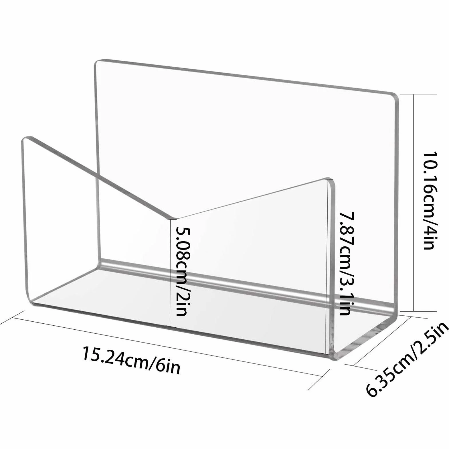 Transparent Acrylic Mail Sorter 62.6 in Desktop Organizer