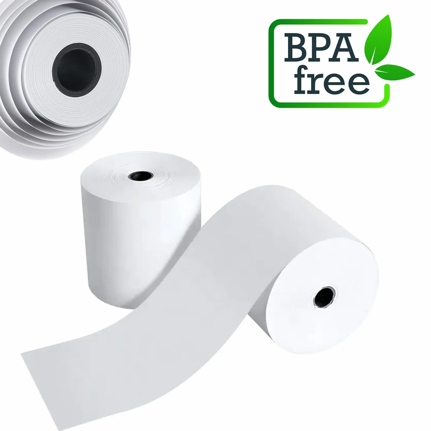 MERCURY TEXTIL - Rollo de Papel Térmico de 80x80x12mm Sin Bisphenol A, para Impresora Térmica, Rollos de Papel de Ticket, Caja Registradora, Recibos,Básculas (6 Rollos)