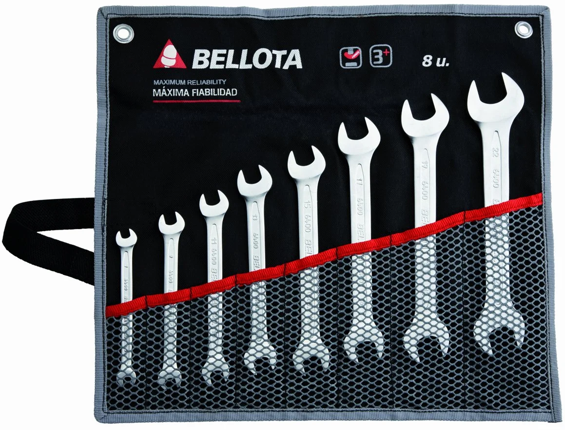 Bellota 6490-8 BS Juego 8 Llaves fijas en Bolsa, Standard