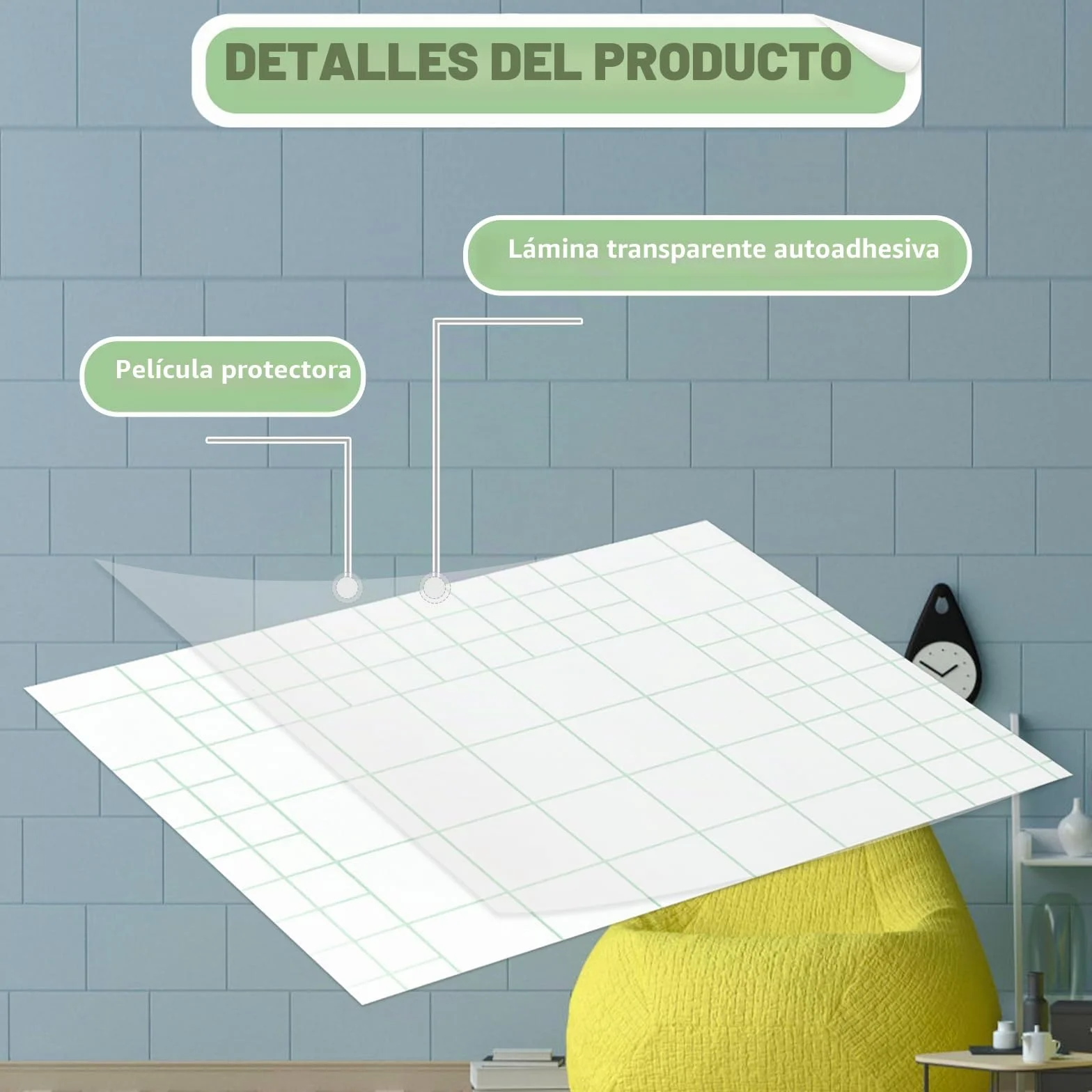 Hojas Laminadas Autosellantes Transparentes Impermeables 6 Pulgadas sin Máquina con Rascador