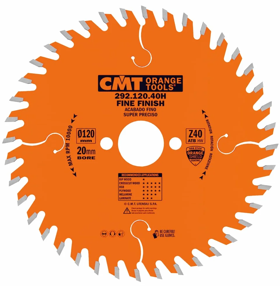 CMT ORANGE TOOLS 292.120.40H Sierra Circular para Corte de Precision 120x1.8x20 z 40 ATB, 5 V, Arándano, 120x1,8x20
