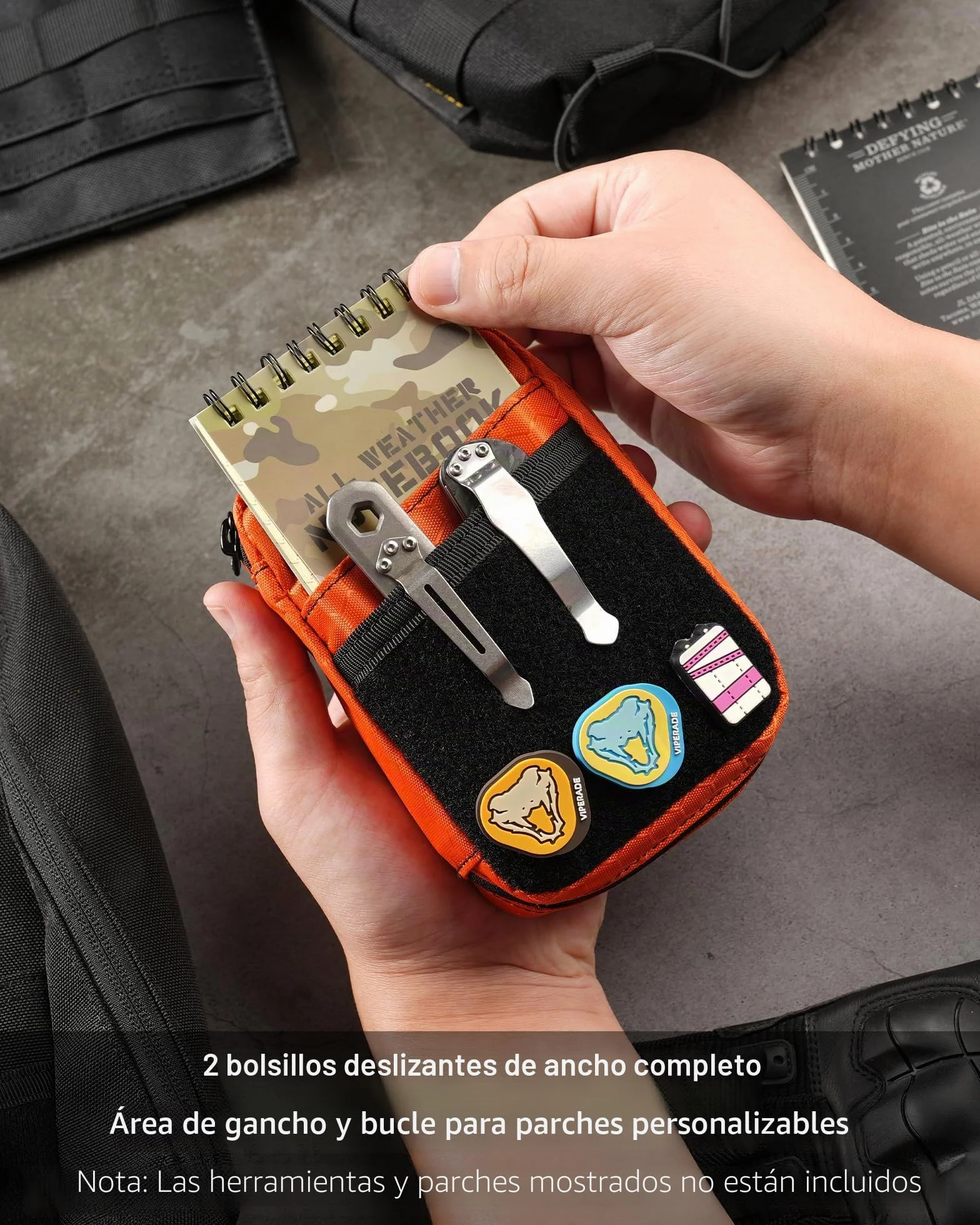 VIPERADE VE26 Bolsa EDC pequeña para Herramientas de Bolsillo y multiherramientas, Organizador EDC con área para Parches para Equipo EDC