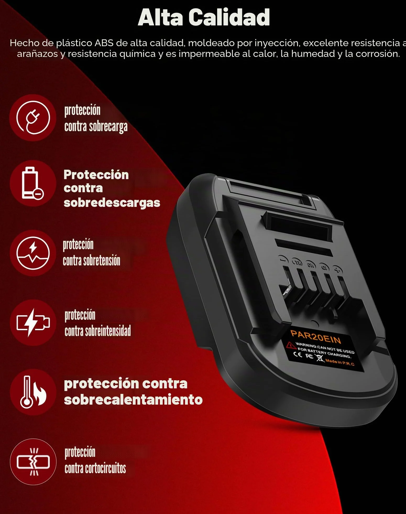 Adaptador de batería Parkside a Einhell, para adaptador de batería Parkside a Einhell, se adapta a baterías de litio Park.side de 20 V, uso para herramientas eléctricas inalámbricas Ein.hell de 18