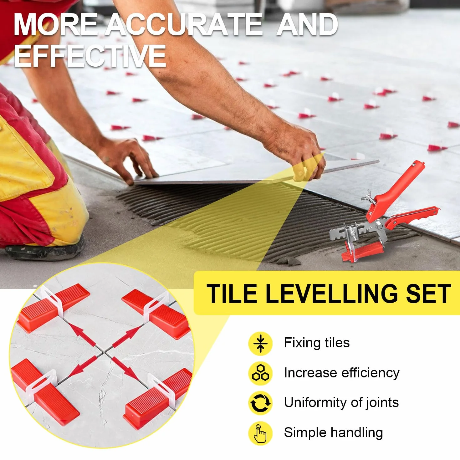 701 Piezas 2mm Niveladores de Azulejos 200 Cuñas Niveladoras Suelo 500 Cuñas Azulejos Kit Sistema Nivelacion Pinza en Forma de Cuña