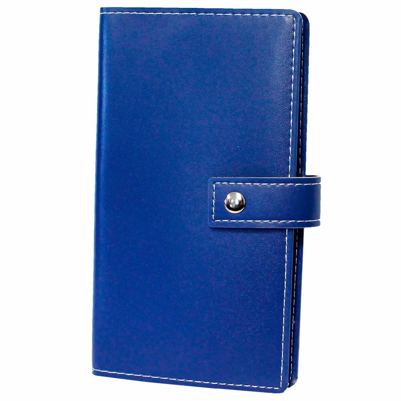 Agenda telefónica A-Z con tapas de piel, 18x10 cm, cierre de broche