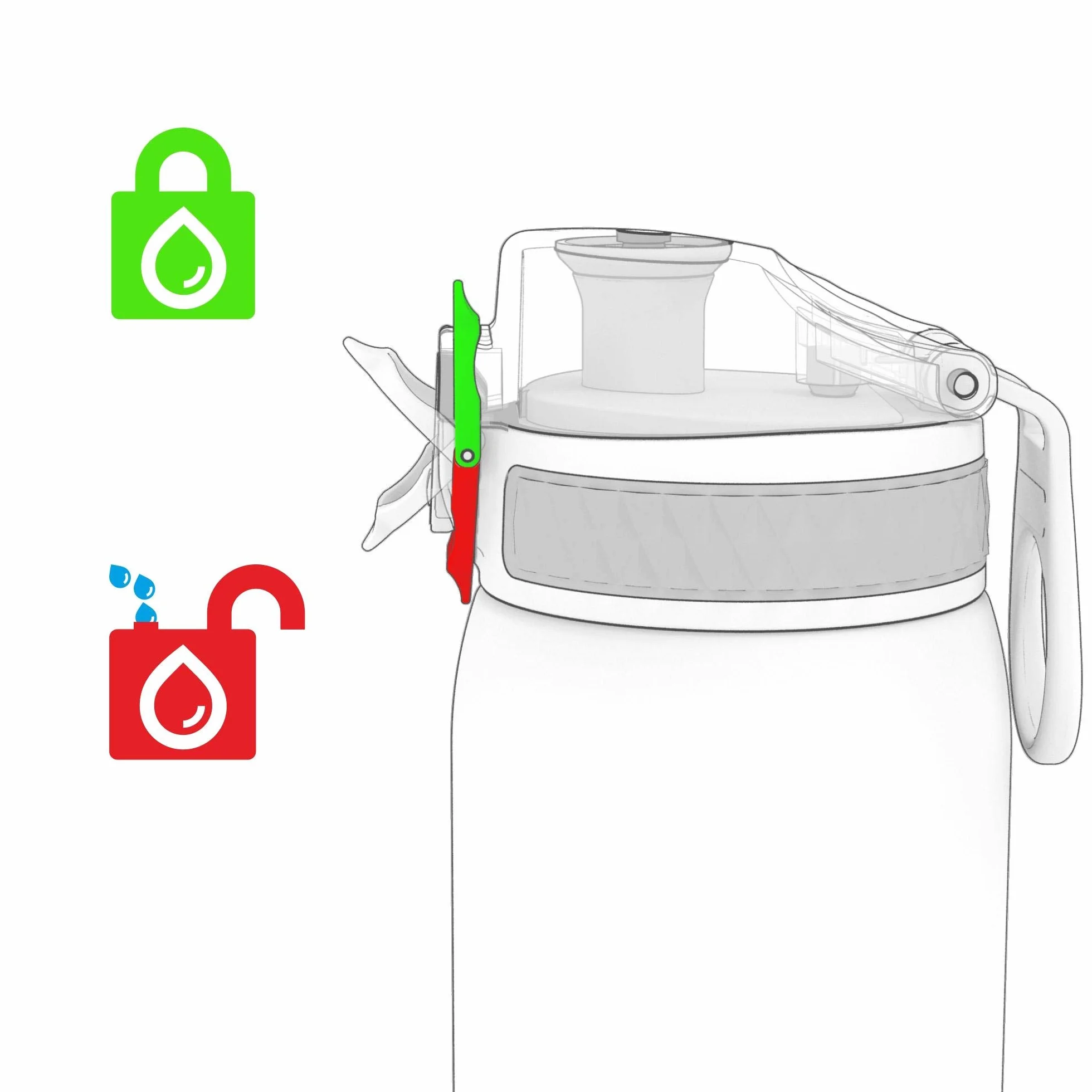 ion8 Botellas de Agua, a Prueba de Fugas, Fácil de Abrir, Cierre Seguro, Apta para Lavavajillas, Libre de BPA, Tapa Higiénica Abatible, Asa de Transporte, Fácil Limpieza