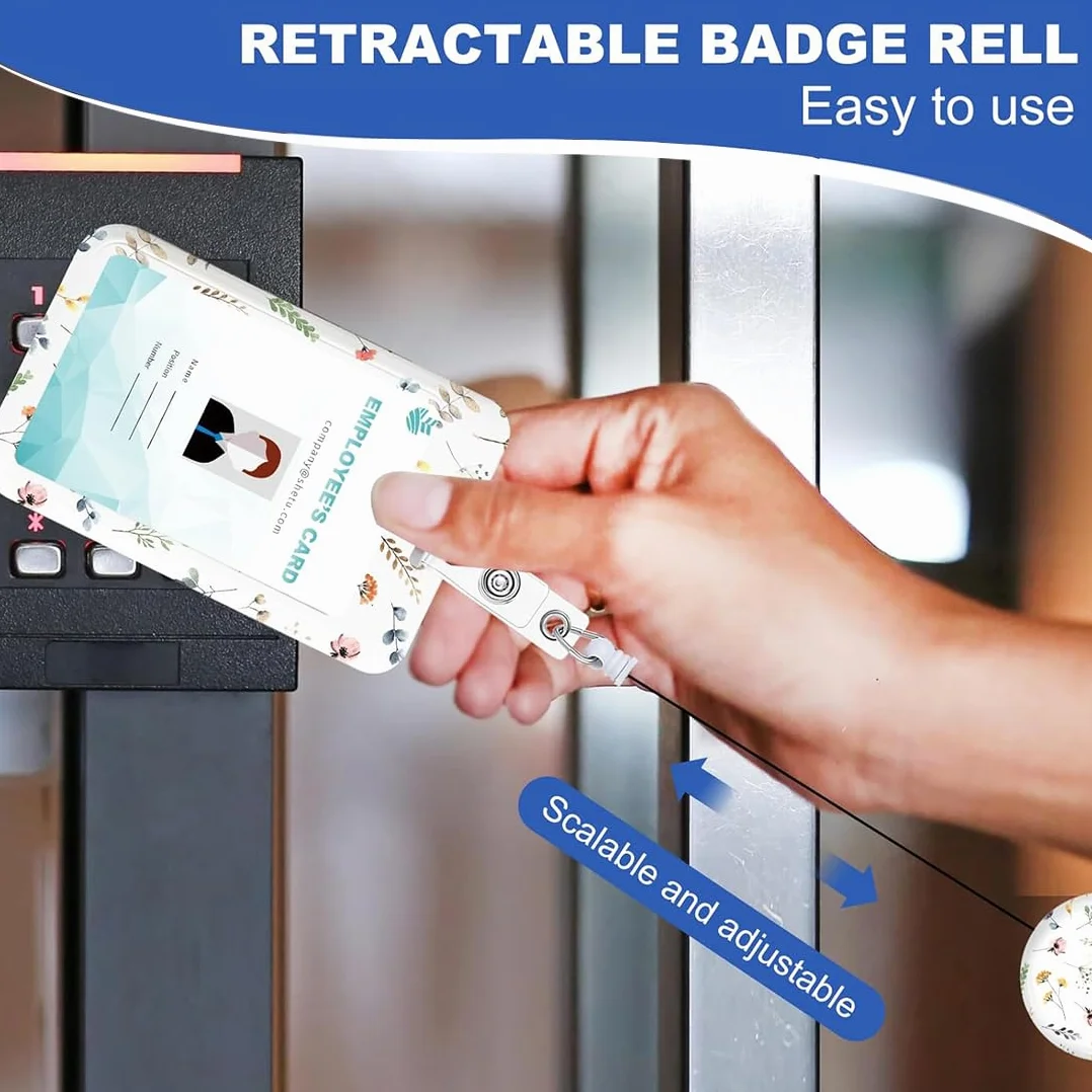 Lanyard con Tarjetero Colgante Retráctil Porta Tarjetas Identificativas para Oficina Enfermera Estudiante