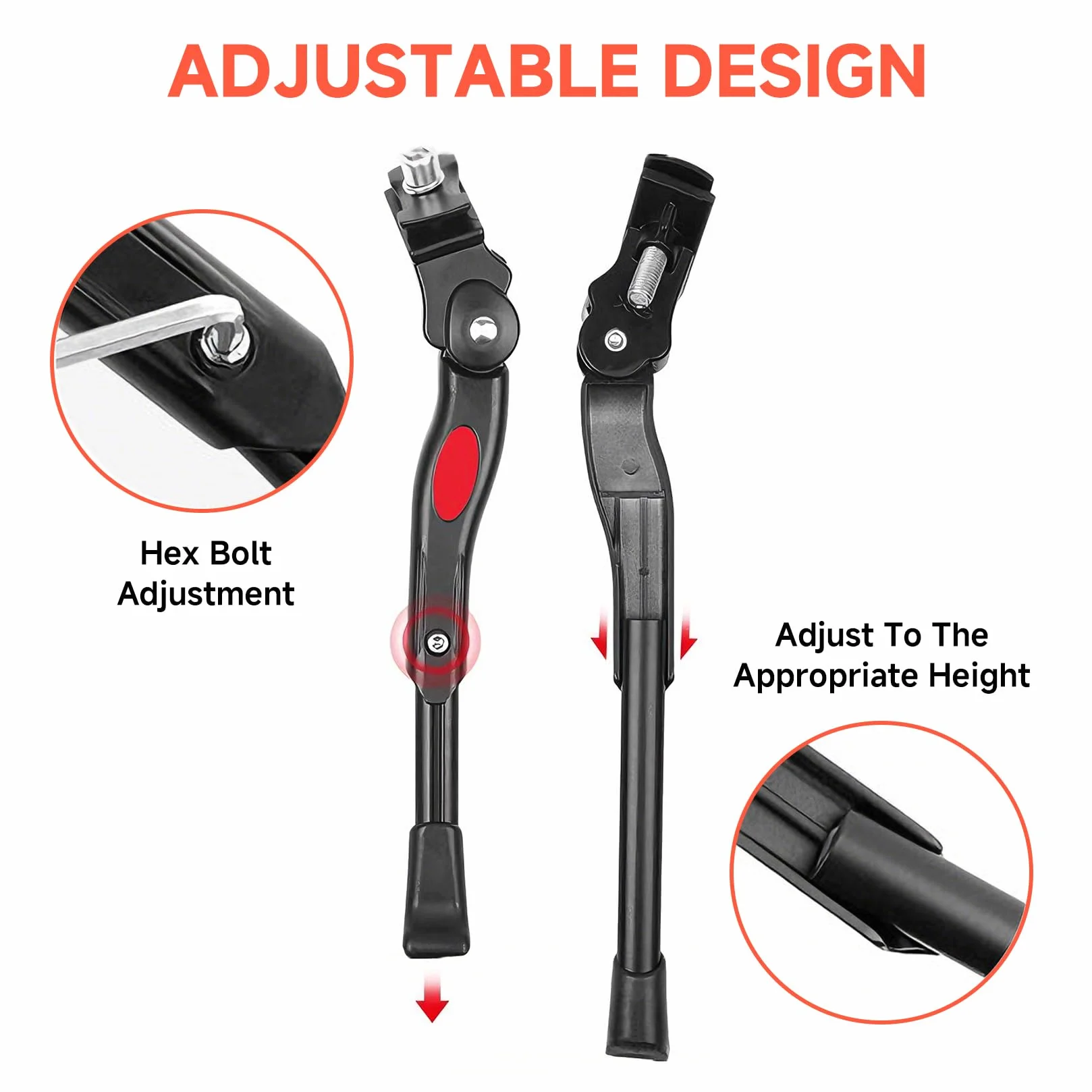 Soporte universal para bicicleta de 20 a 26 pulgadas, ajustable en altura, estable con pie de goma antideslizante para bicicleta de niños, bicicleta de montaña, bicicleta eléctrica