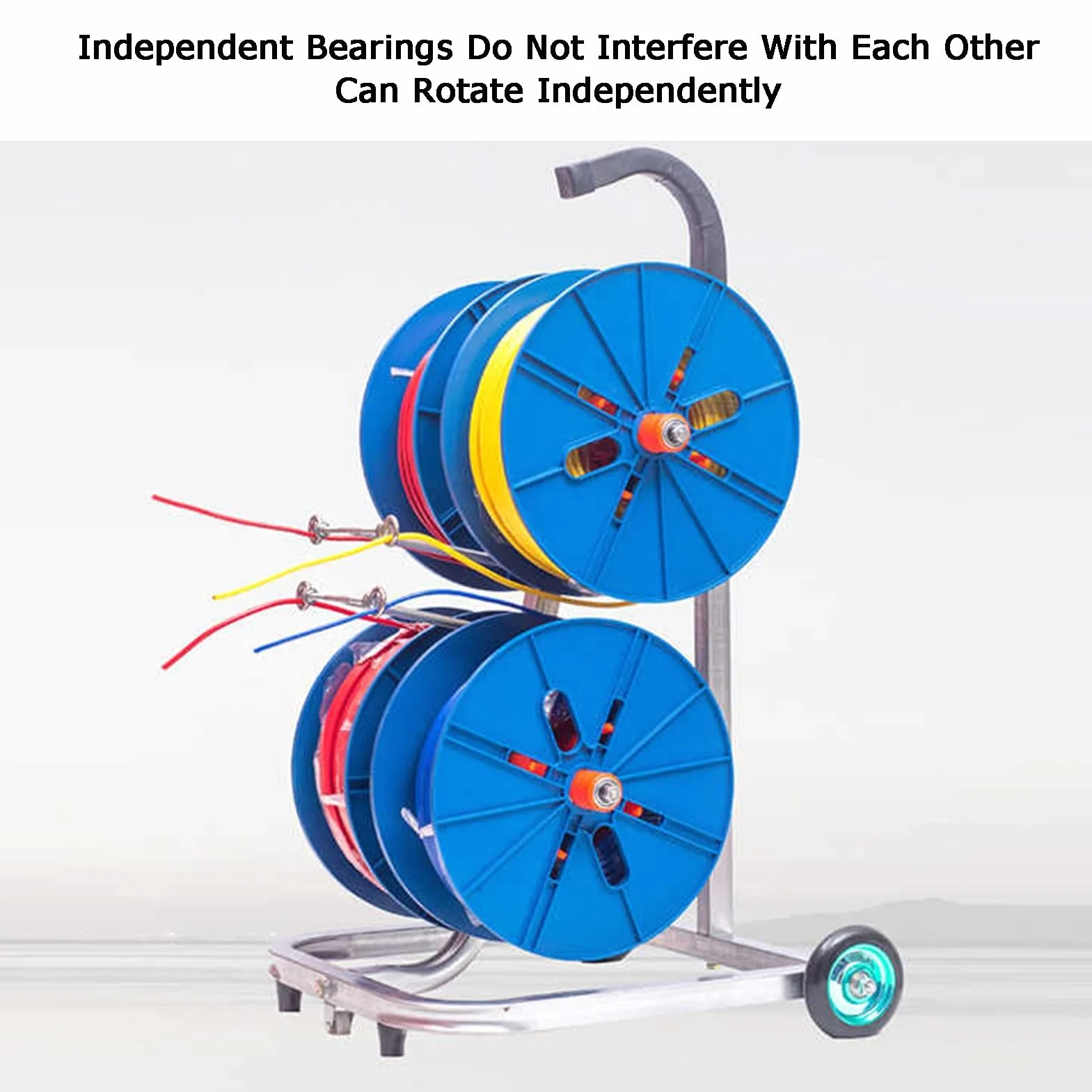 Organizador portátil de cables y mangueras, estante de carrete resistente para almacenamiento, solución antienredos para cables de extensión, mangueras de jardín, cables