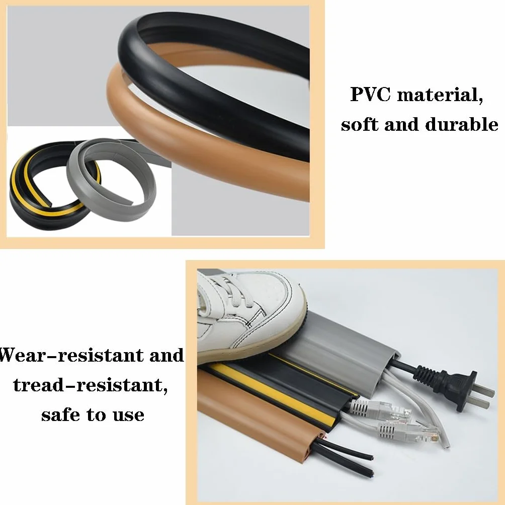 Canaleta Cables Suelo PVC Protector Cable Antiestampado 1m