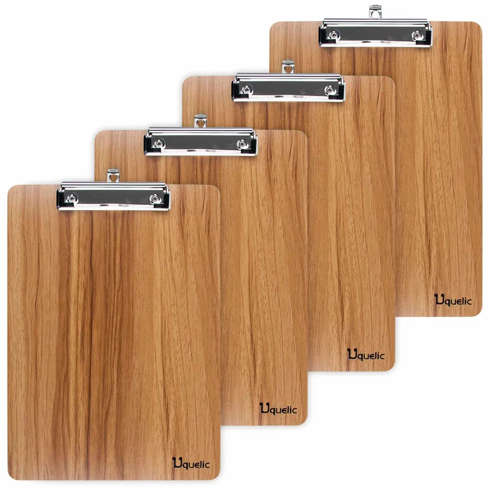 Portapapeles A5 con Pinza Madera Impermeable Tablero con Pinza Marrón