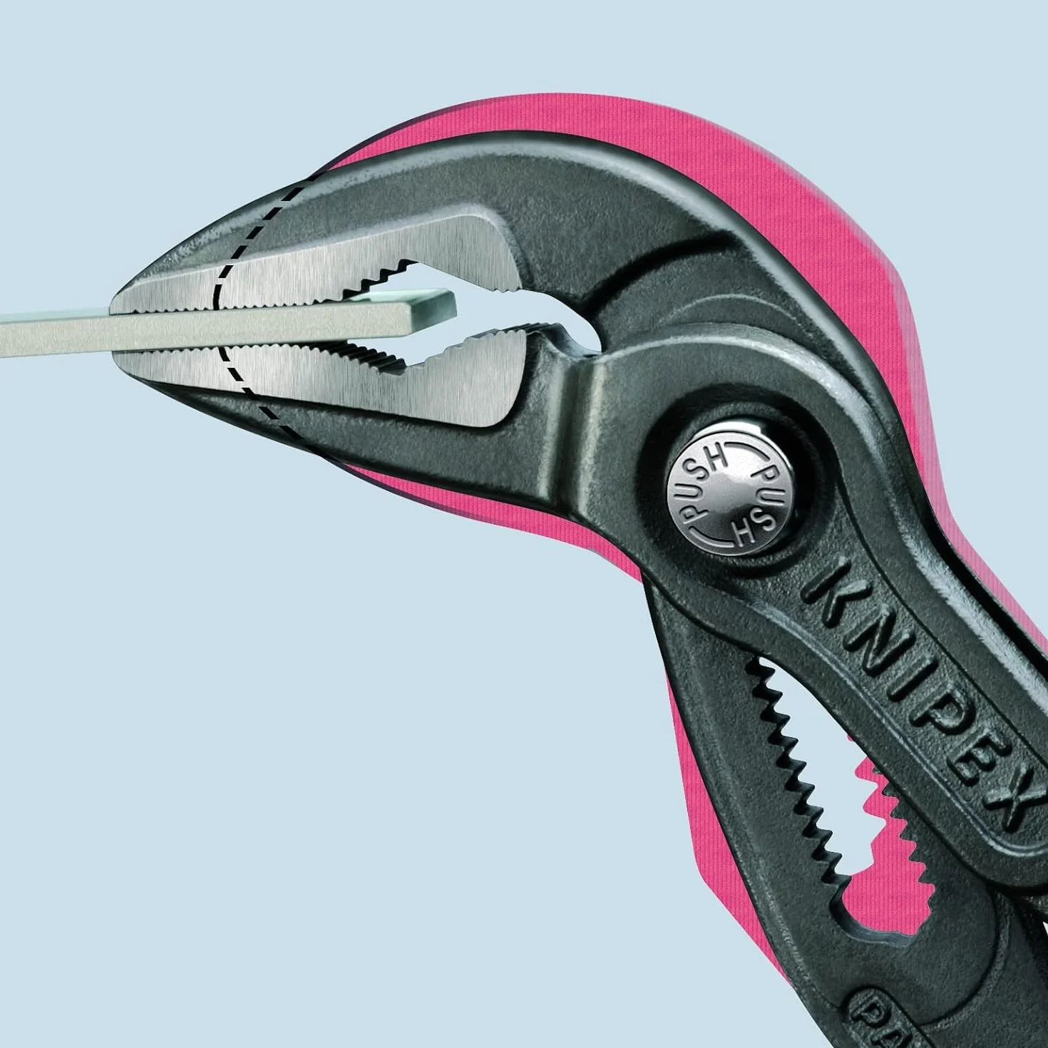 KNIPEX Cobra ES Tenaza de agarre pico loro extra esbelta con cartulinas autoservicio Mangos plasticos por inmersión, 87 51 250 SB